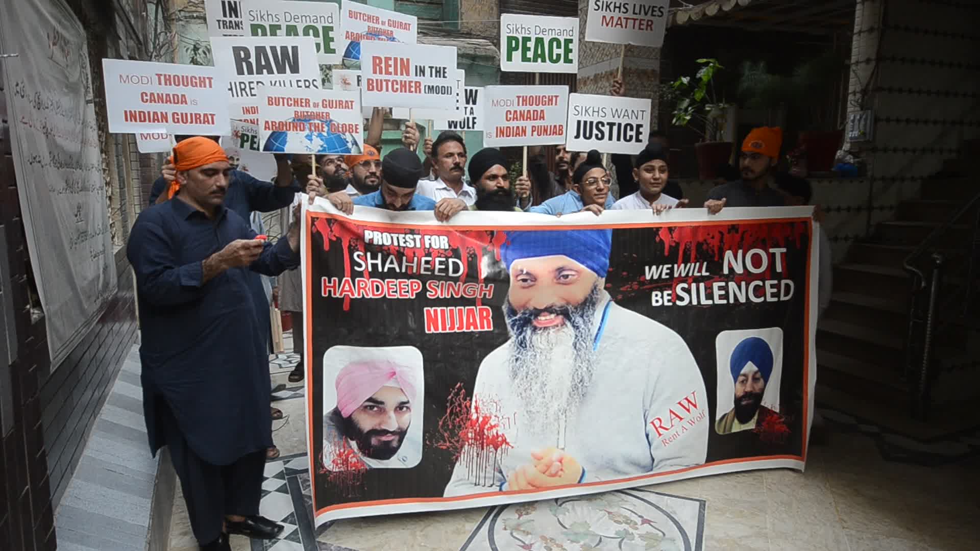 Sikh community protests against murder of Hardeep Singh Nijjar at Surrey, Canada
