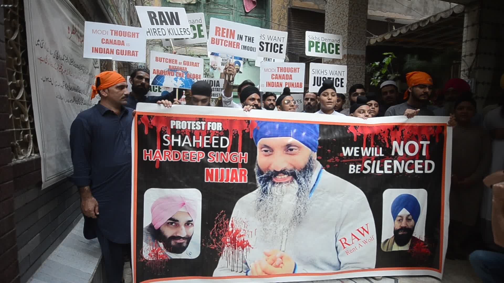 Sikh community protests against murder of Hardeep Singh Nijjar at Surrey, Canada
