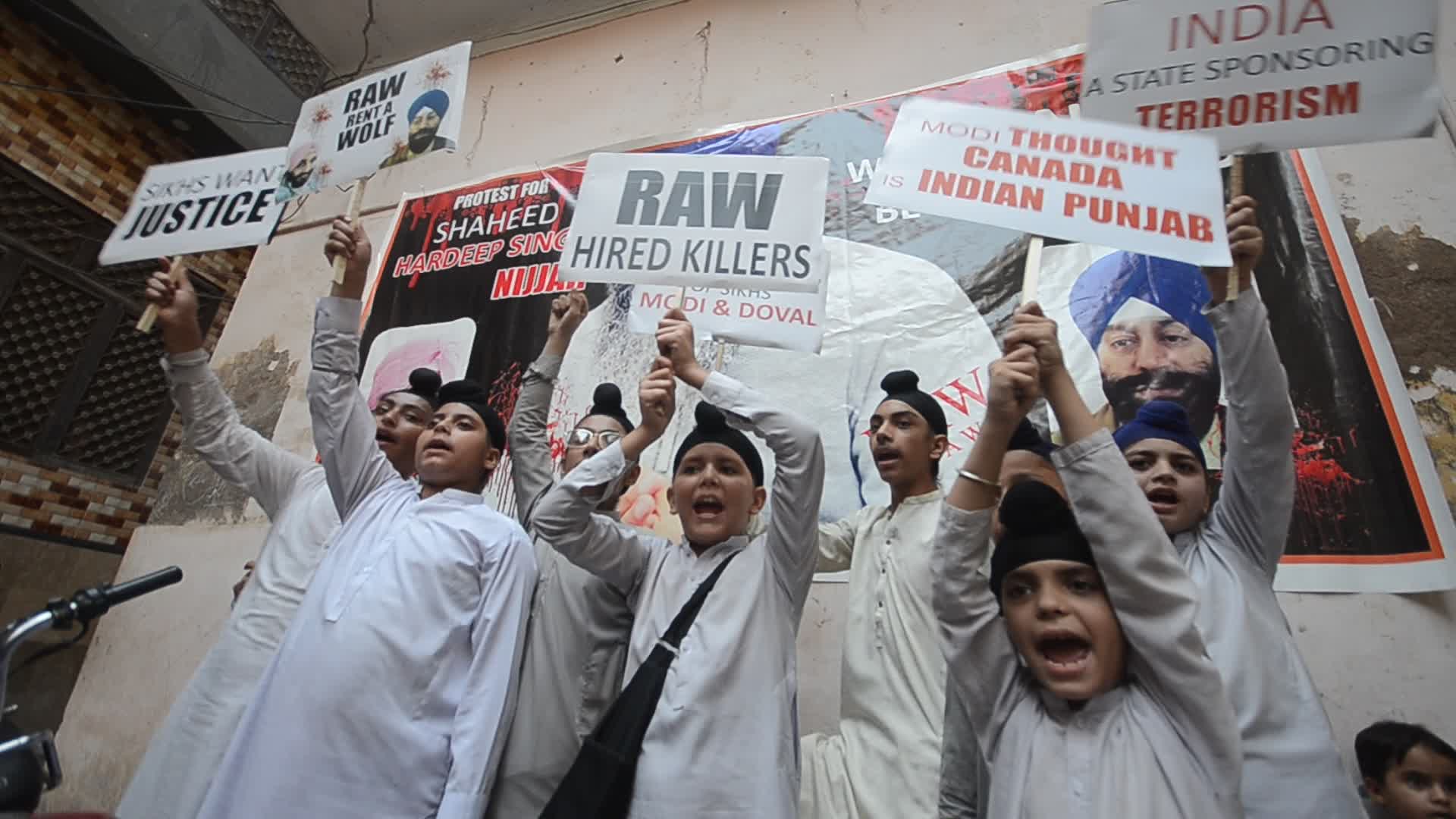 Sikh community protests against murder of Hardeep Singh Nijjar at Surrey, Canada
