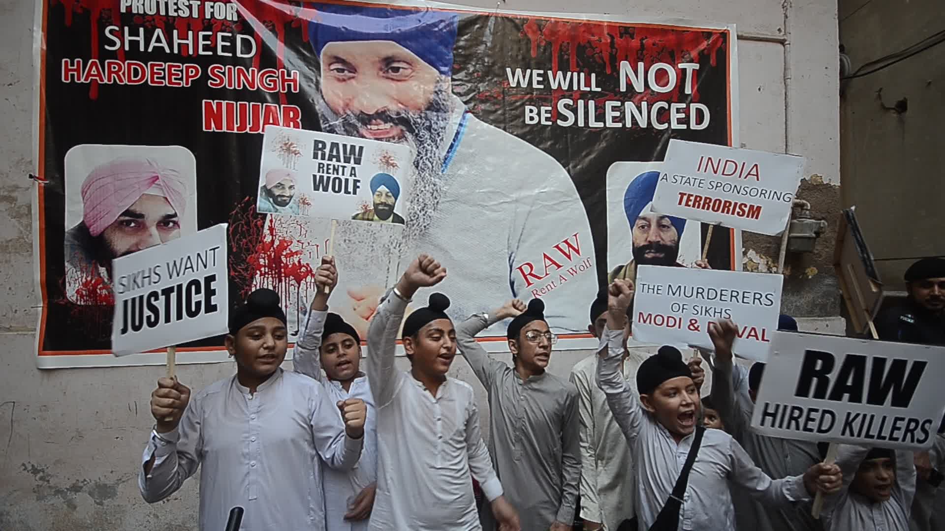 Sikh community protests against murder of Hardeep Singh Nijjar at Surrey, Canada
