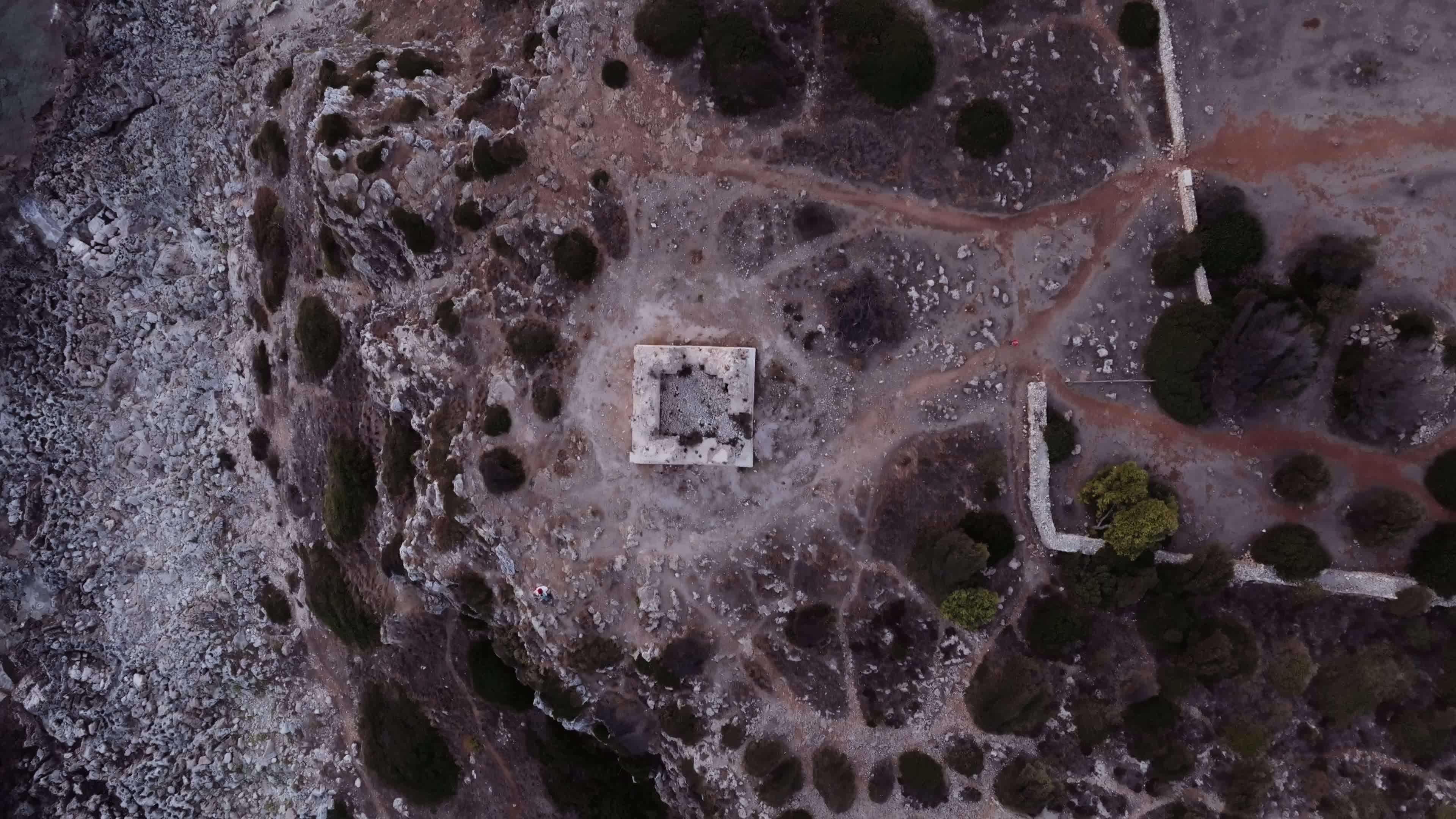 Drone view of historic Torre Uluzzo, Salento