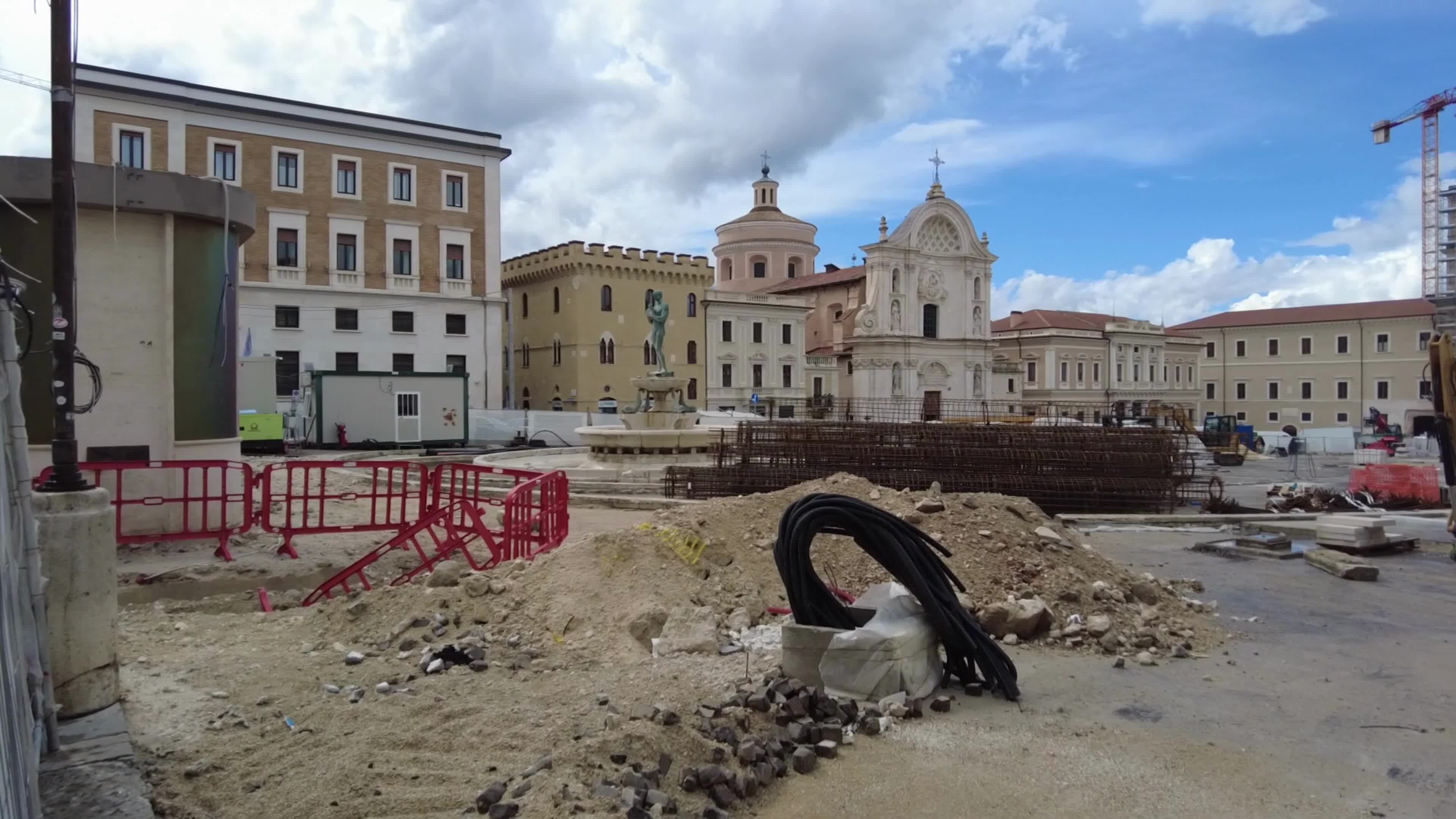 L'Aquila Piazza Duomo Restyling Works Continue
