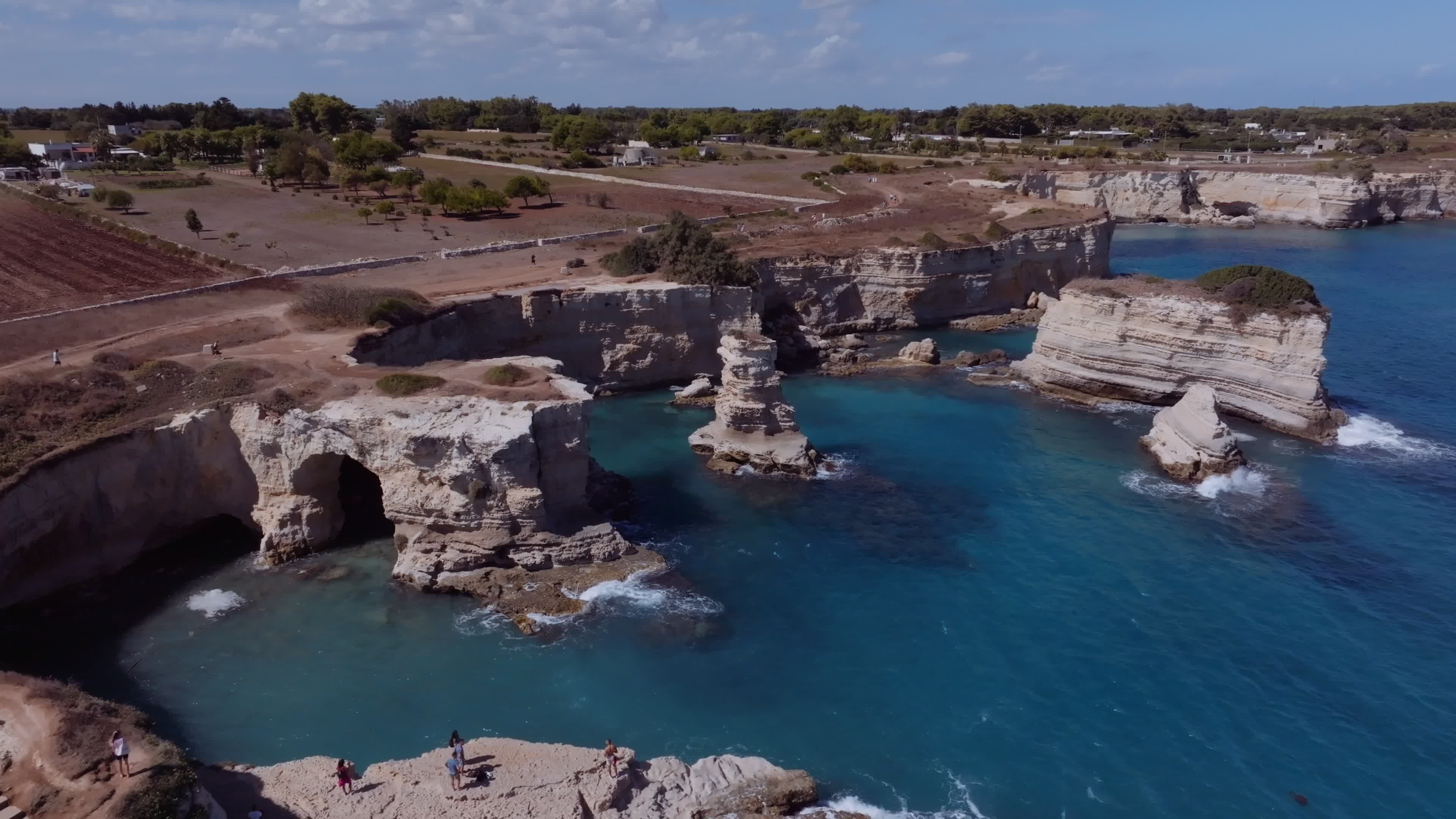 Drone View Of Faraglioni Of Sant’Andrea