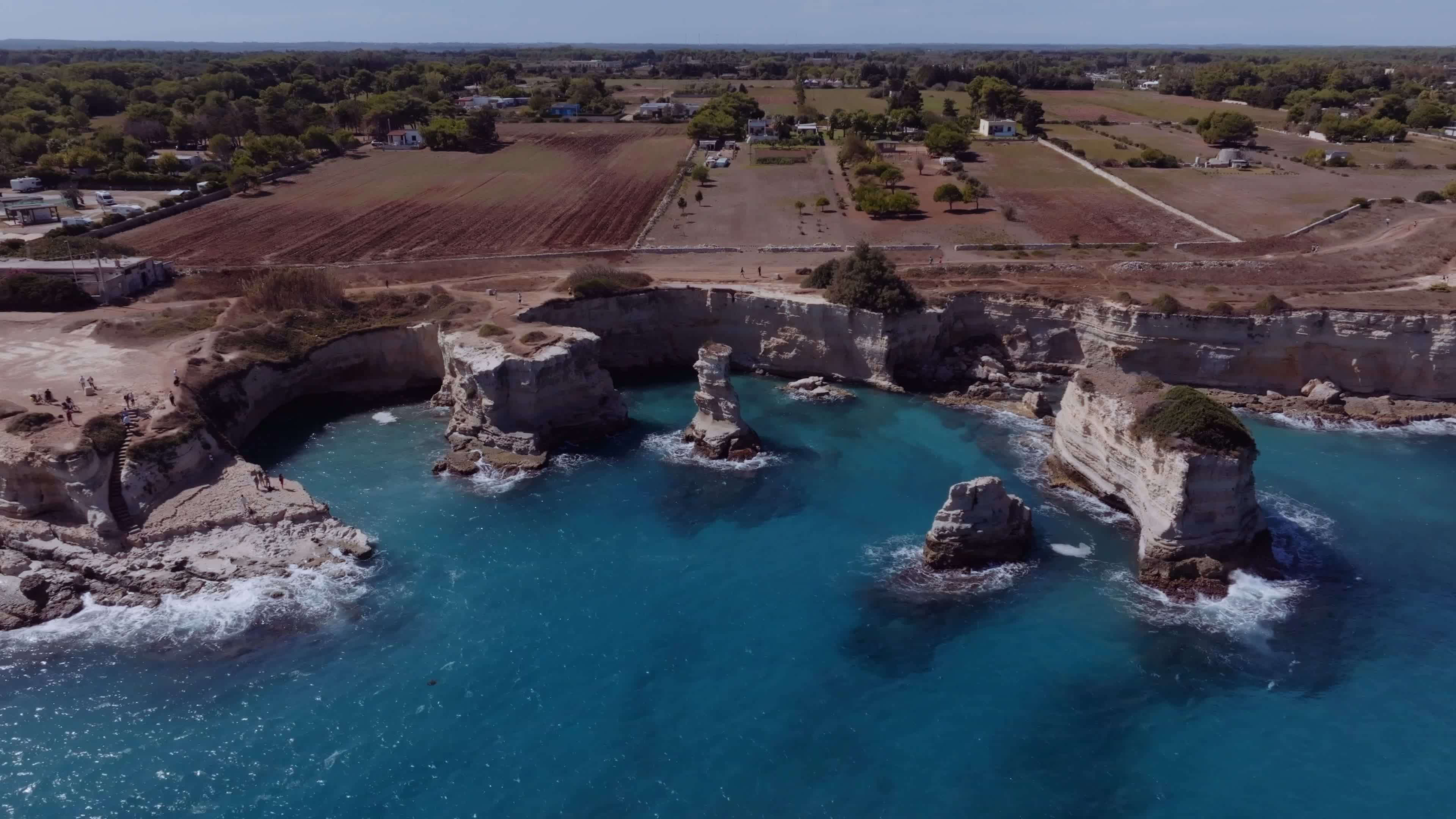 Drone View Of Faraglioni Of Sant’Andrea