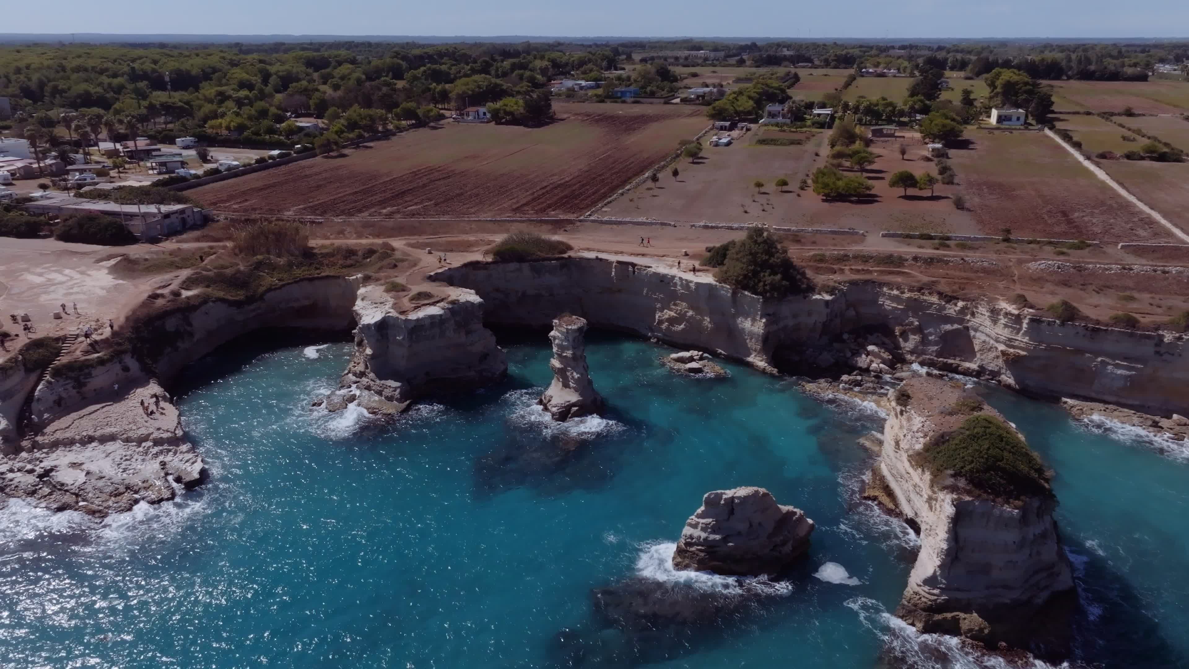 Drone View Of Faraglioni Of Sant’Andrea