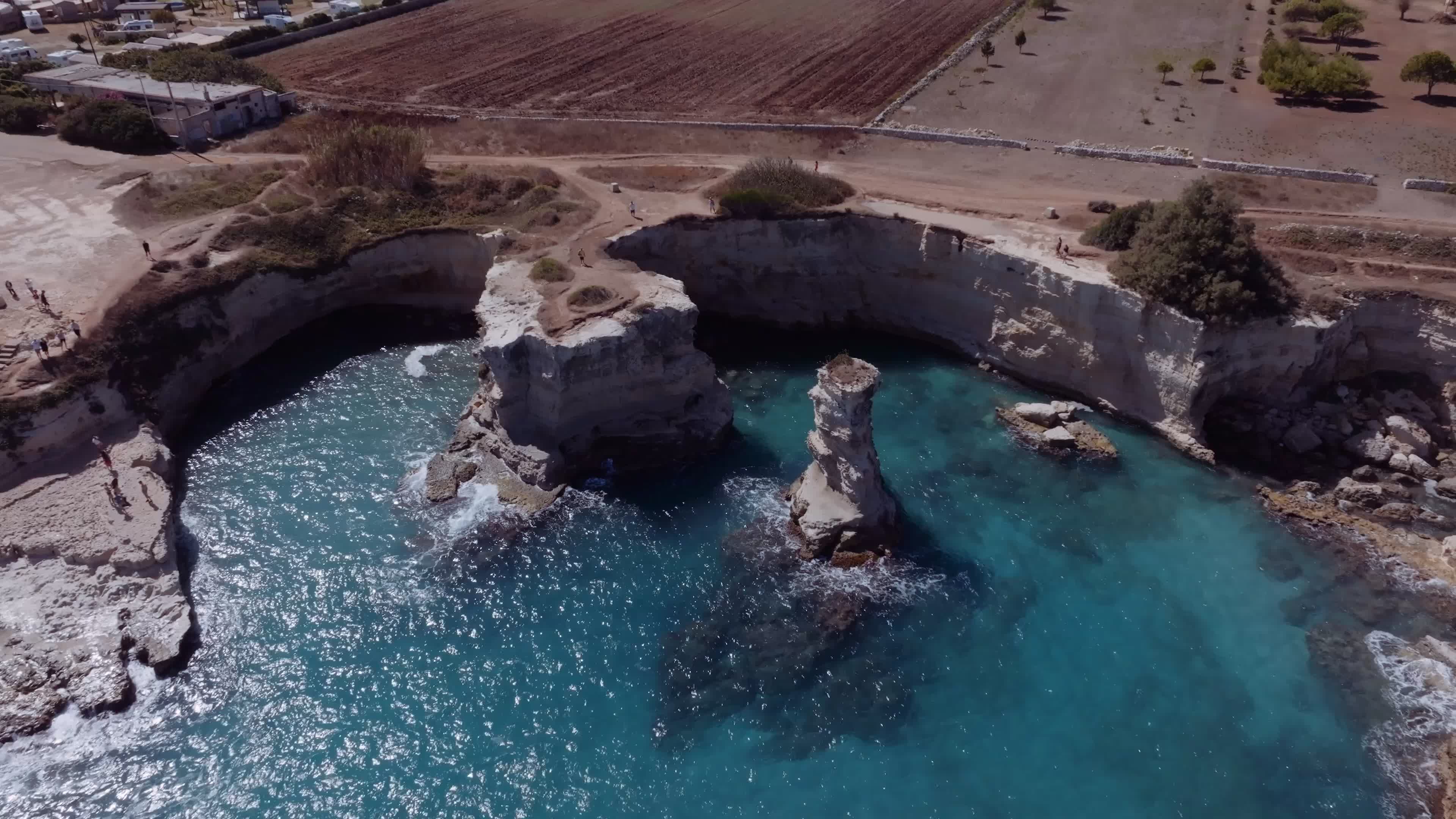 Drone View Of Faraglioni Of Sant’Andrea