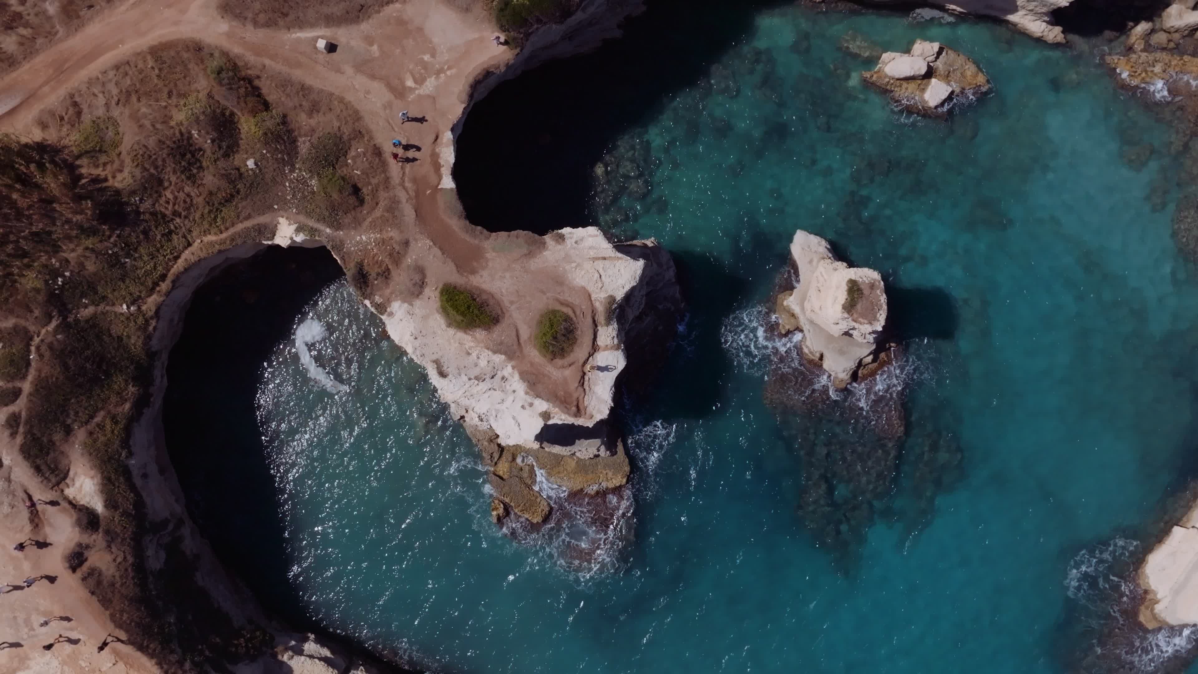 Drone View Of Faraglioni Of Sant’Andrea