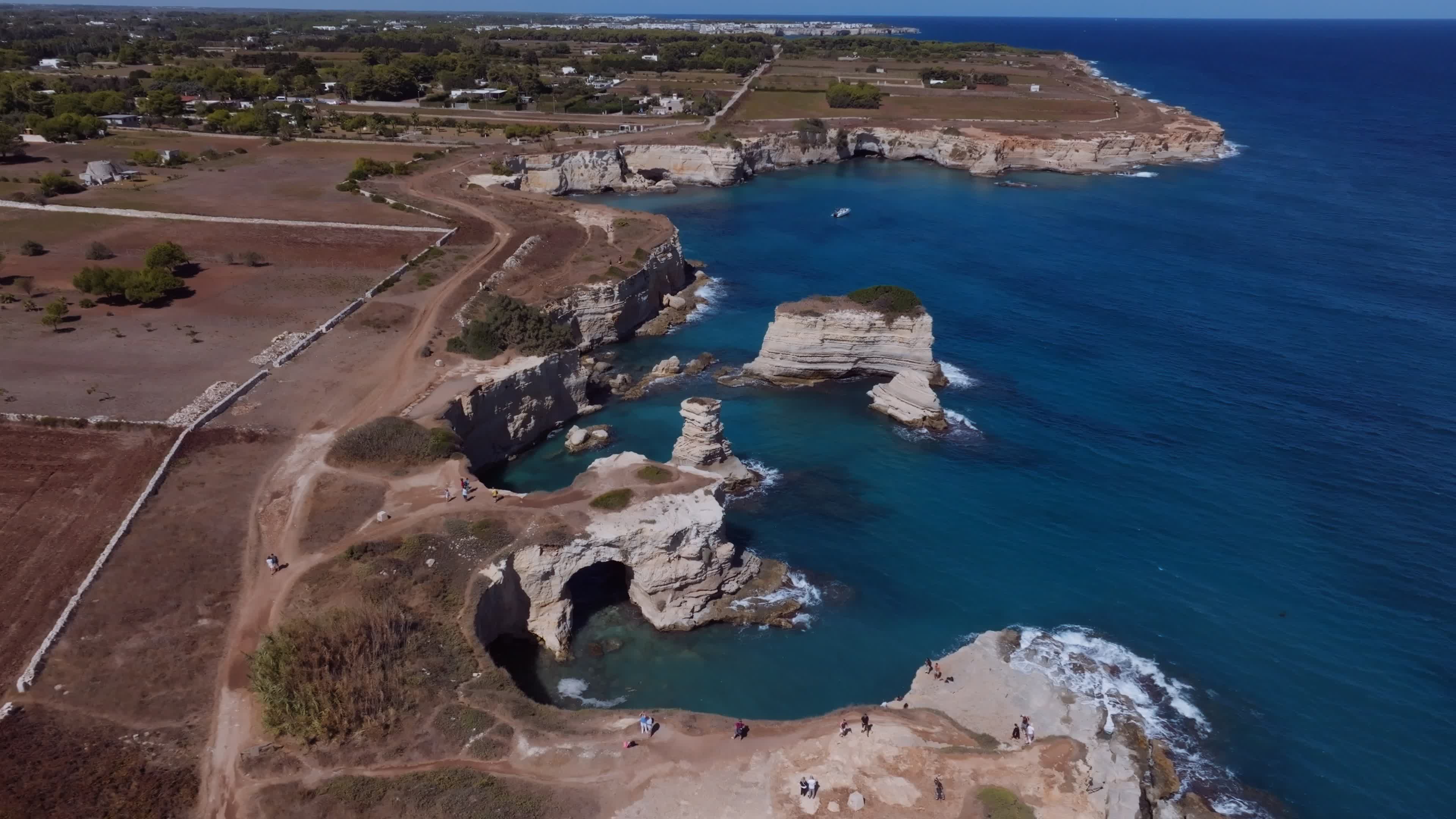 Drone View Of Faraglioni Of Sant’Andrea