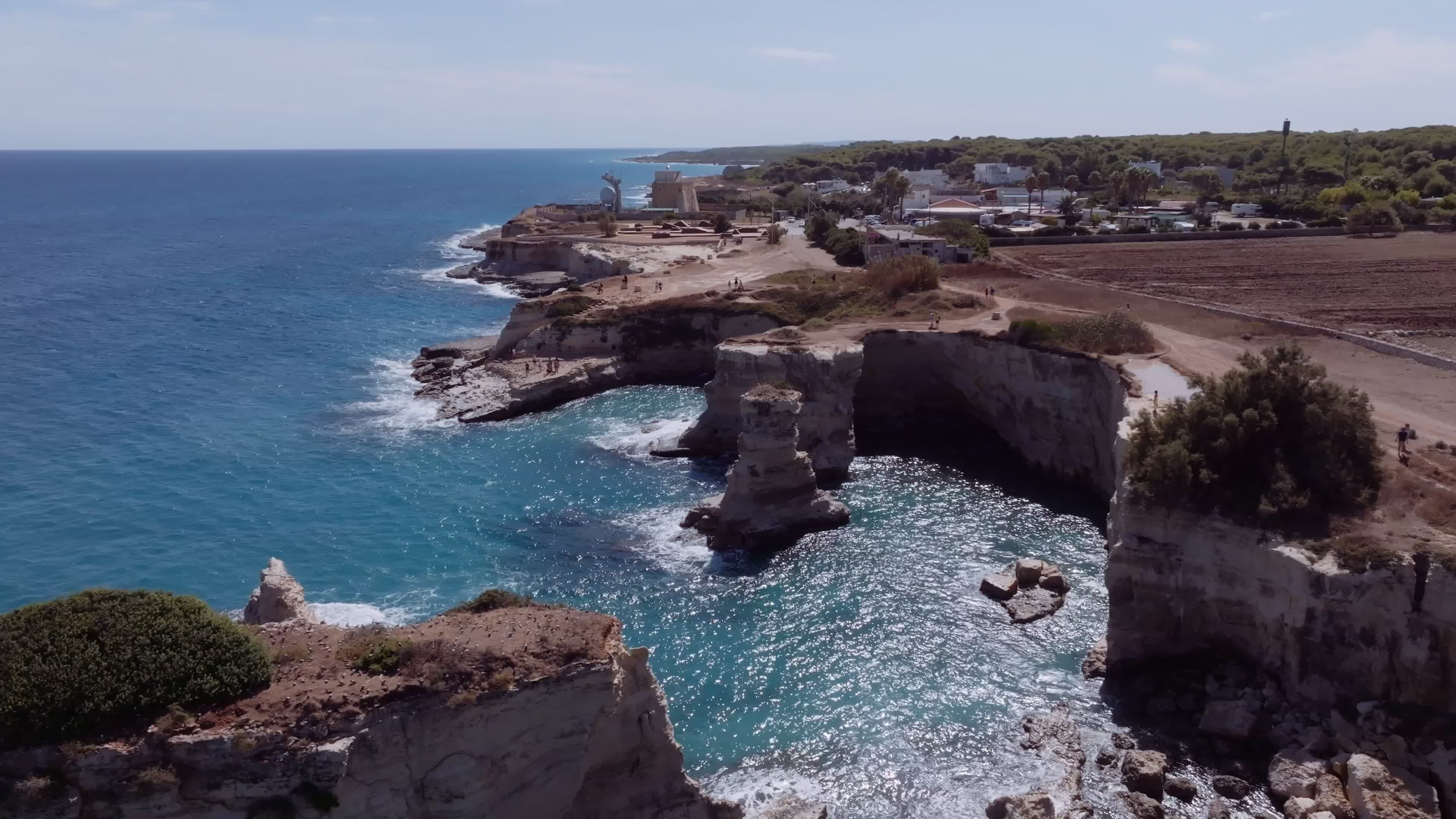 Drone View Of Faraglioni Of Sant’Andrea