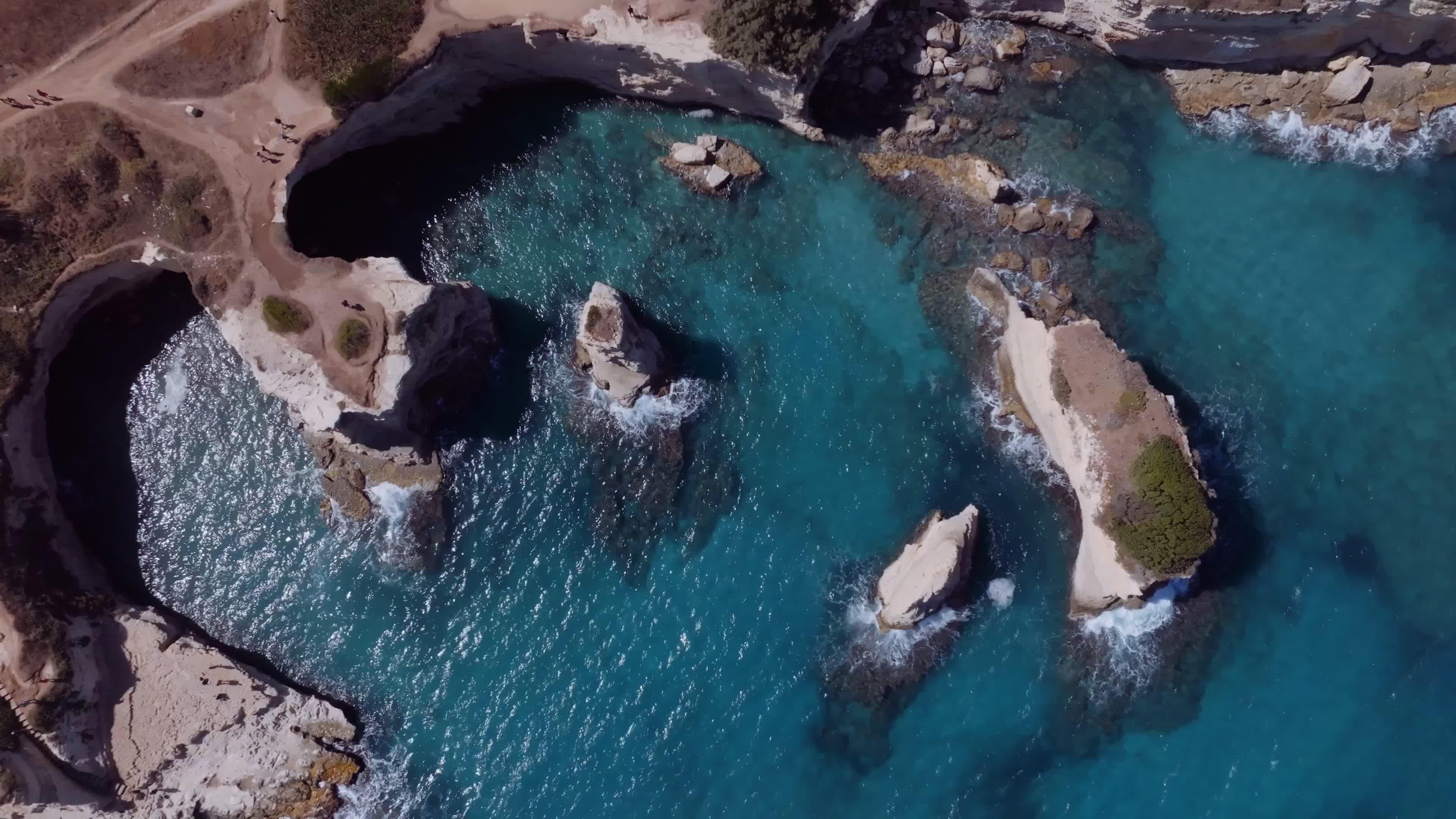 Drone View Of Faraglioni Of Sant’Andrea