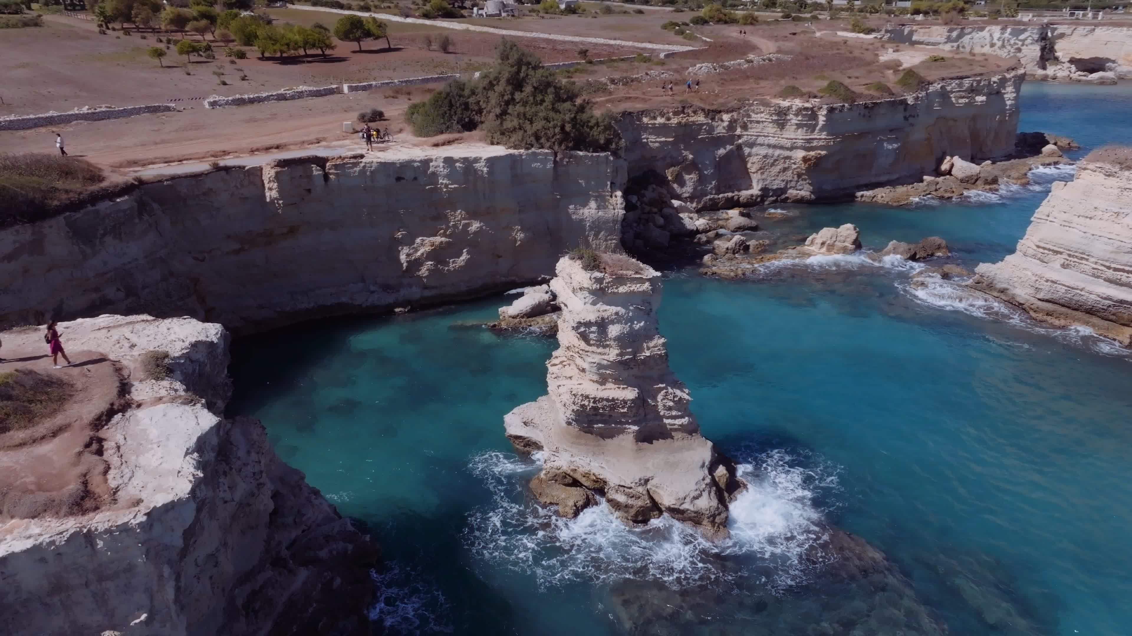 Drone View Of Faraglioni Of Sant’Andrea