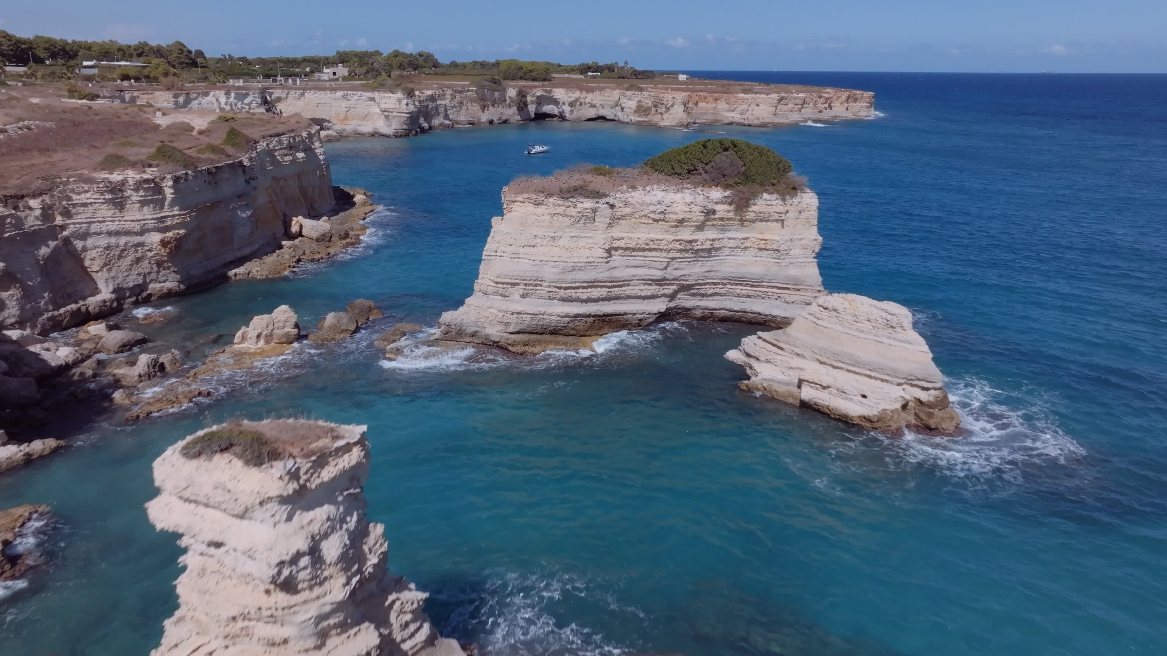Drone View Of Faraglioni Of Sant’Andrea