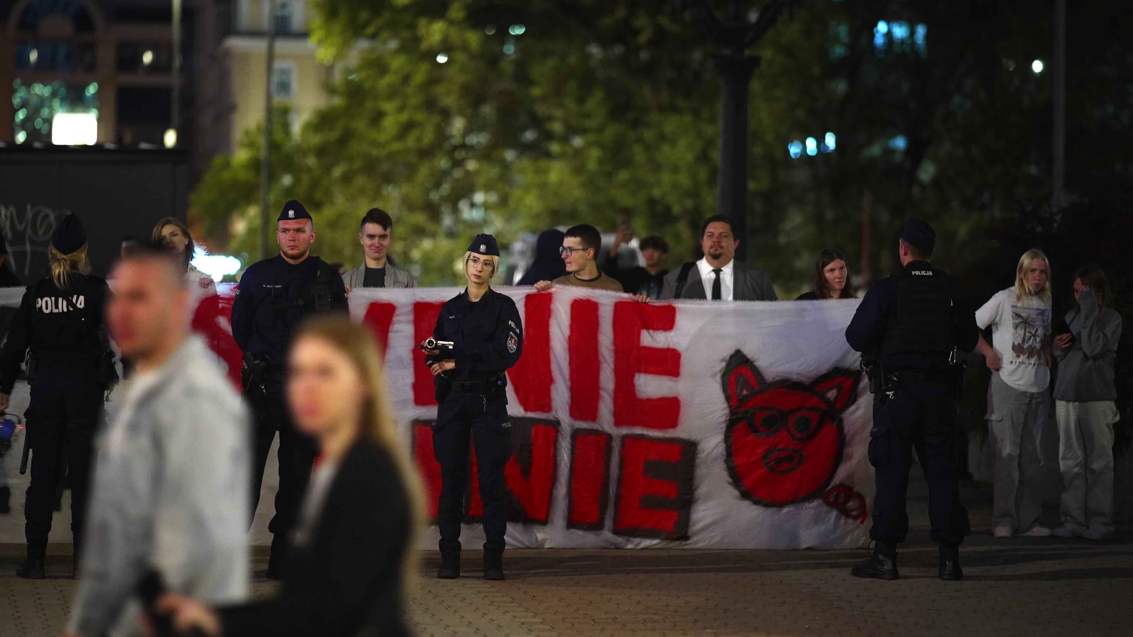 Far-right protest rally against Polish migrant drama film