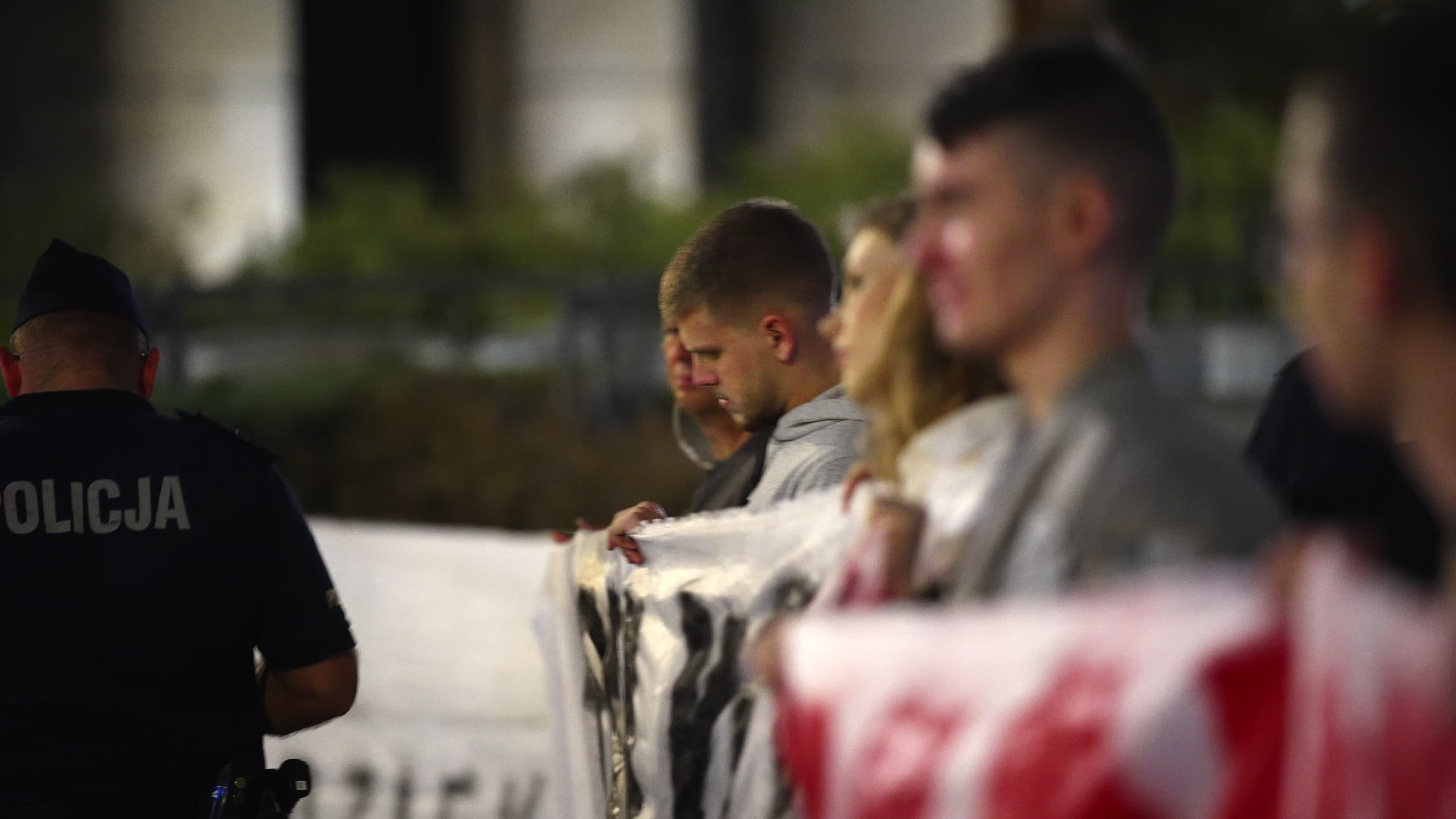 Far-right protest rally against Polish migrant drama film