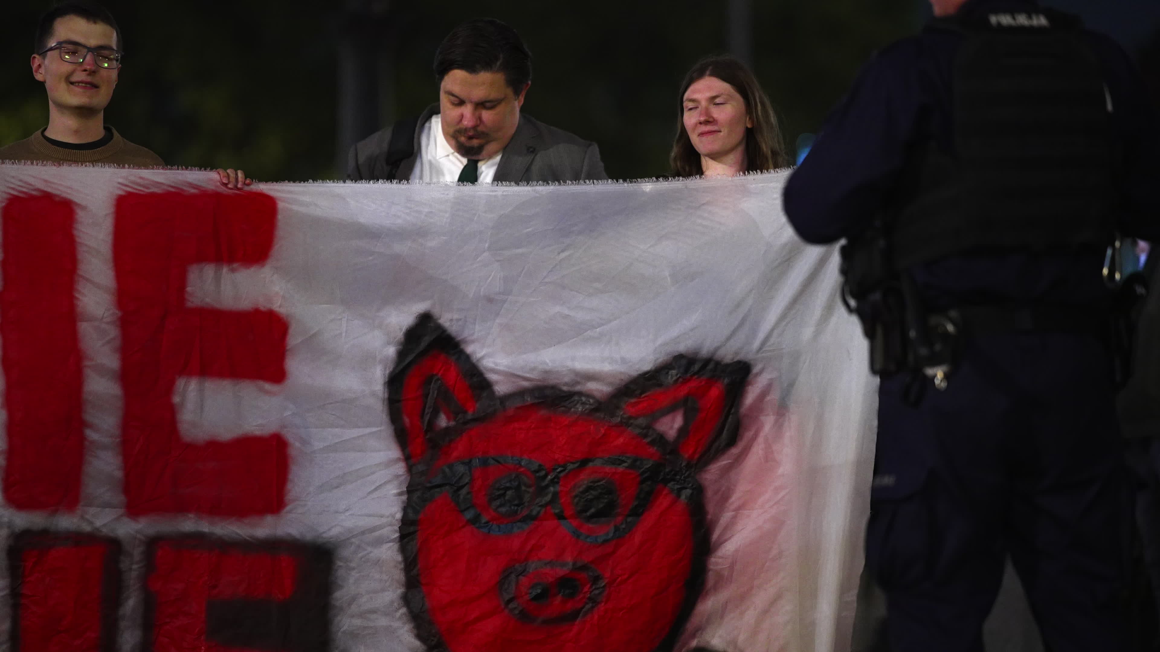 Far-right protest rally against Polish migrant drama film