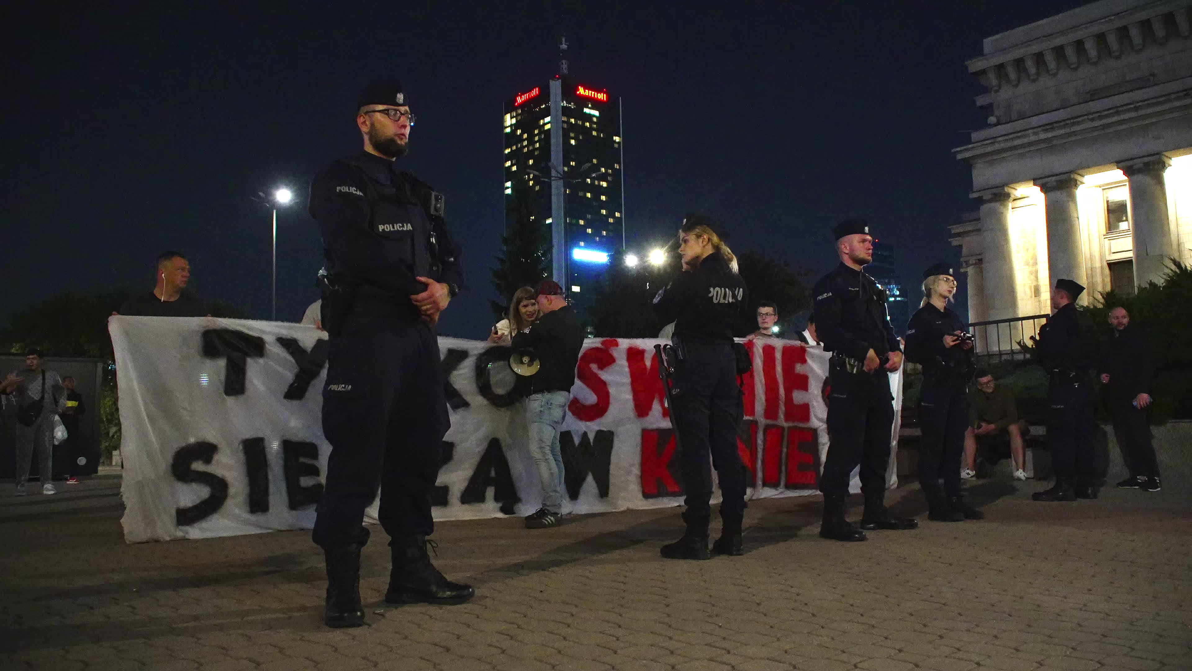 Far-right protest rally against Polish migrant drama film