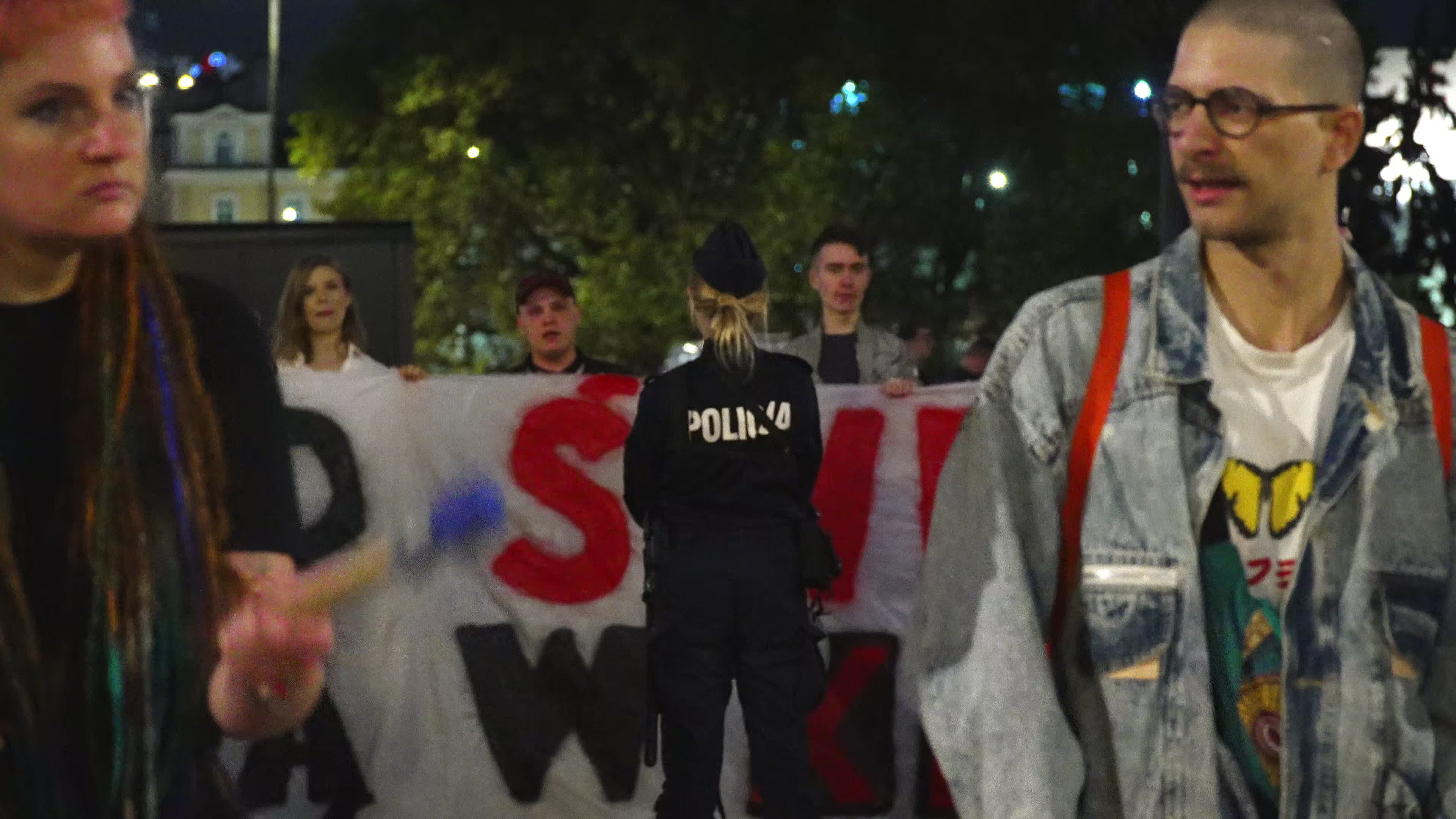 Far-right protest rally against Polish migrant drama film