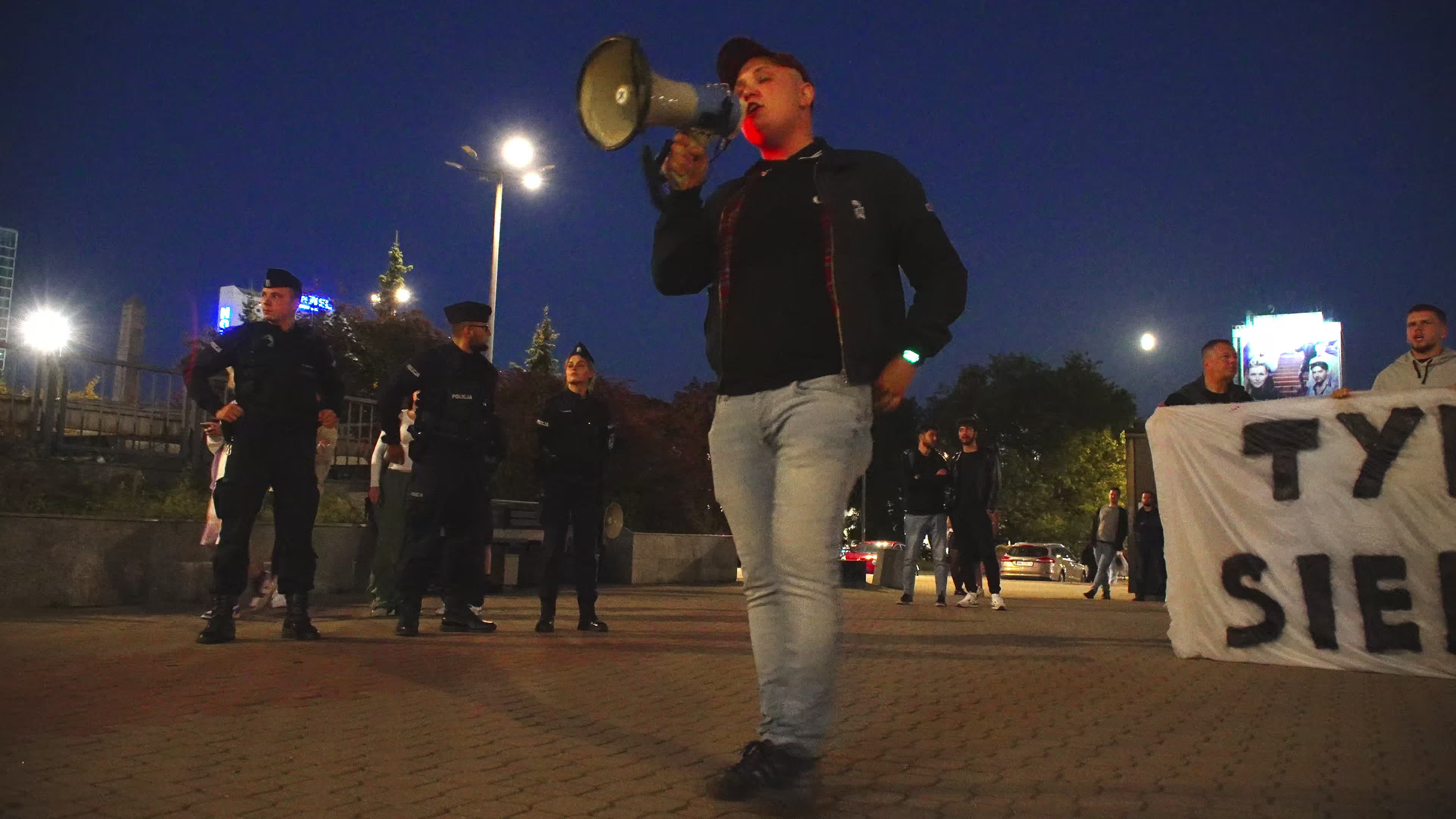 Far-right protest rally against Polish migrant drama film