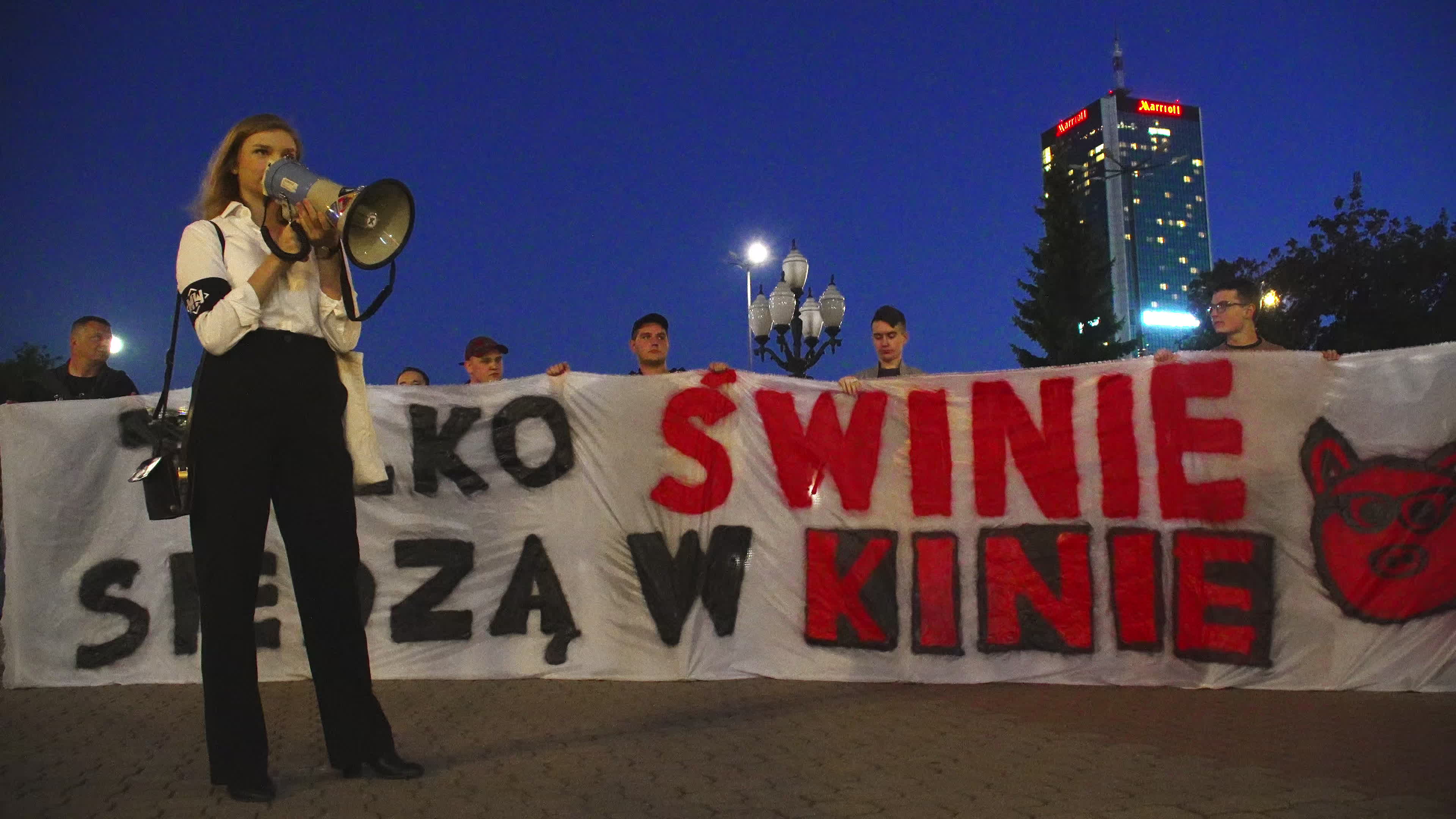 Far-right protest rally against Polish migrant drama film