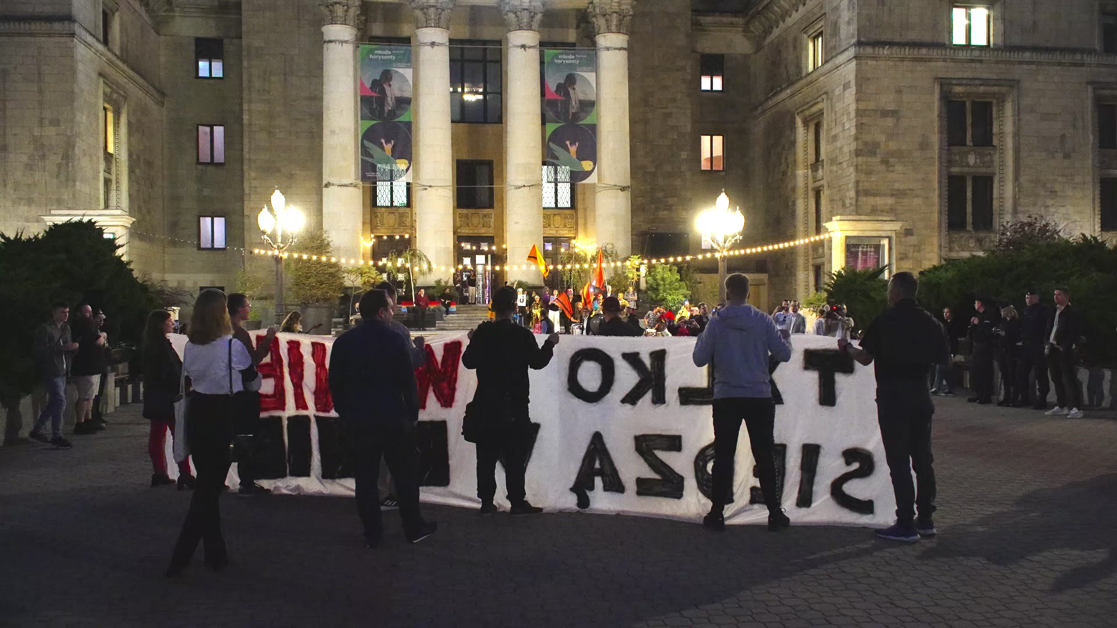 Far-right protest rally against Polish migrant drama film