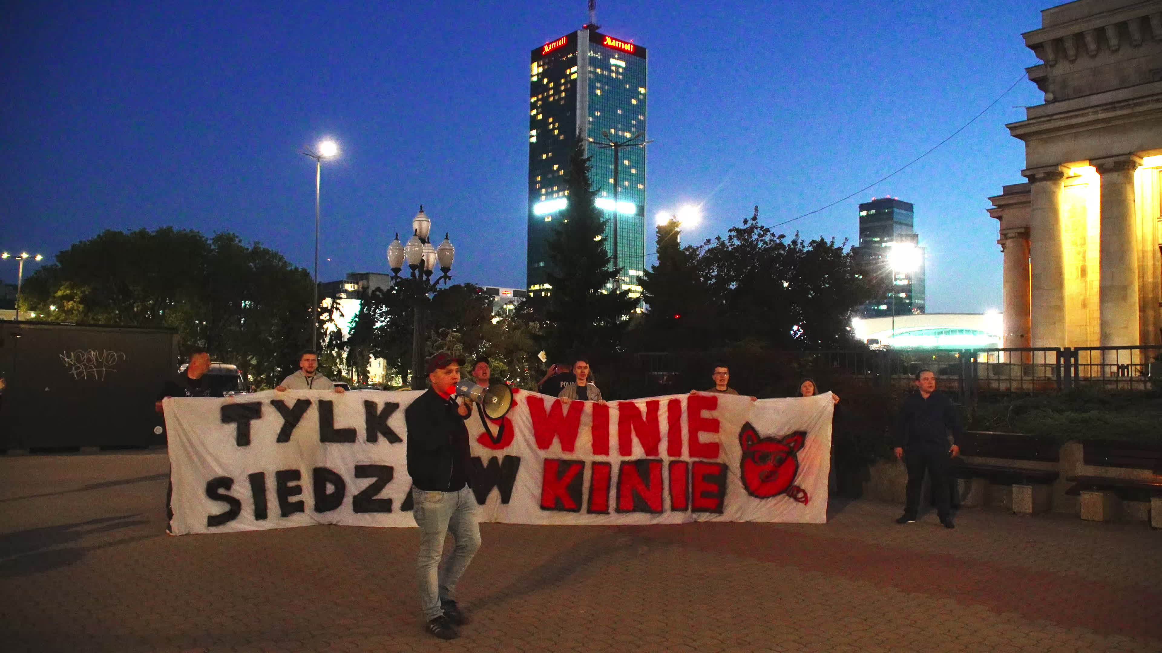Far-right protest rally against Polish migrant drama film
