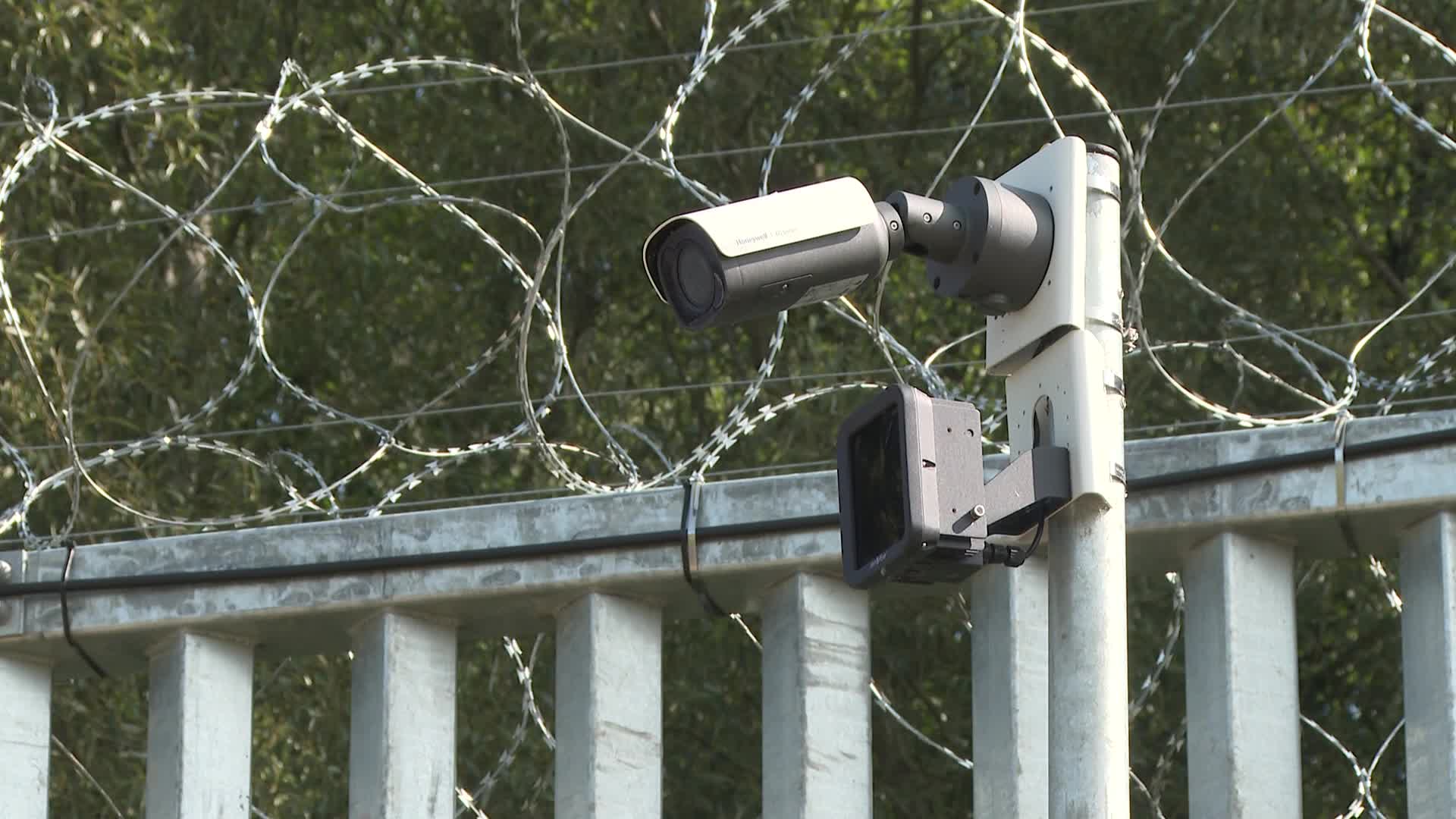 Surveillance  camera at the Polish-Belarusian border