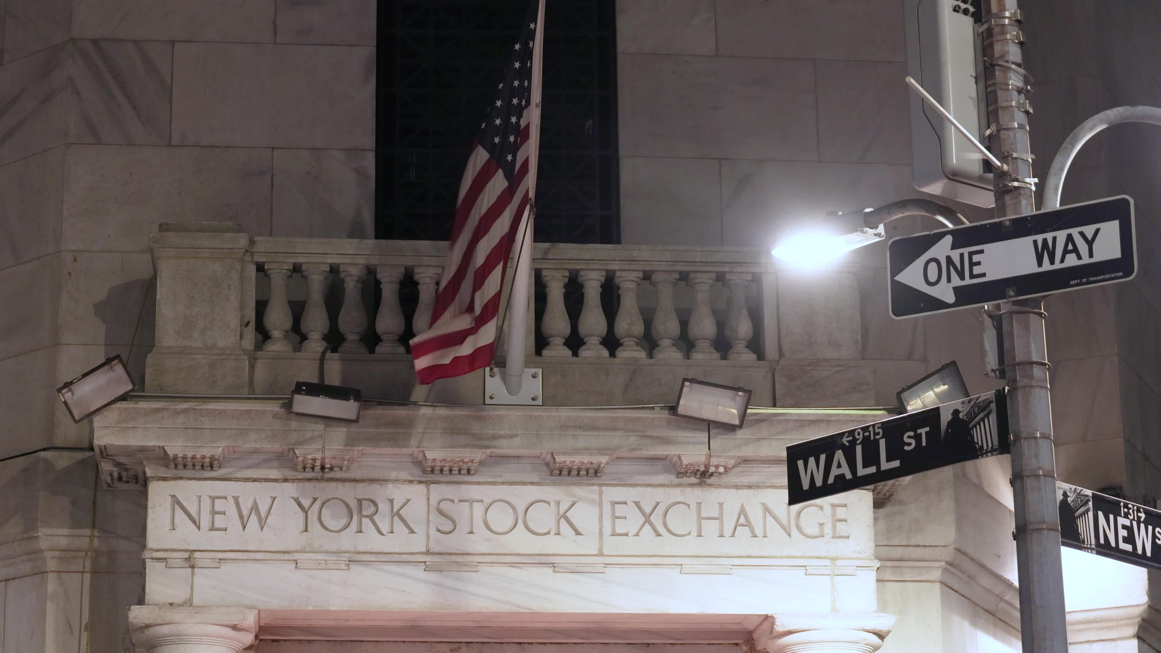 Night View Of New York Stock Exchange NYSE Building