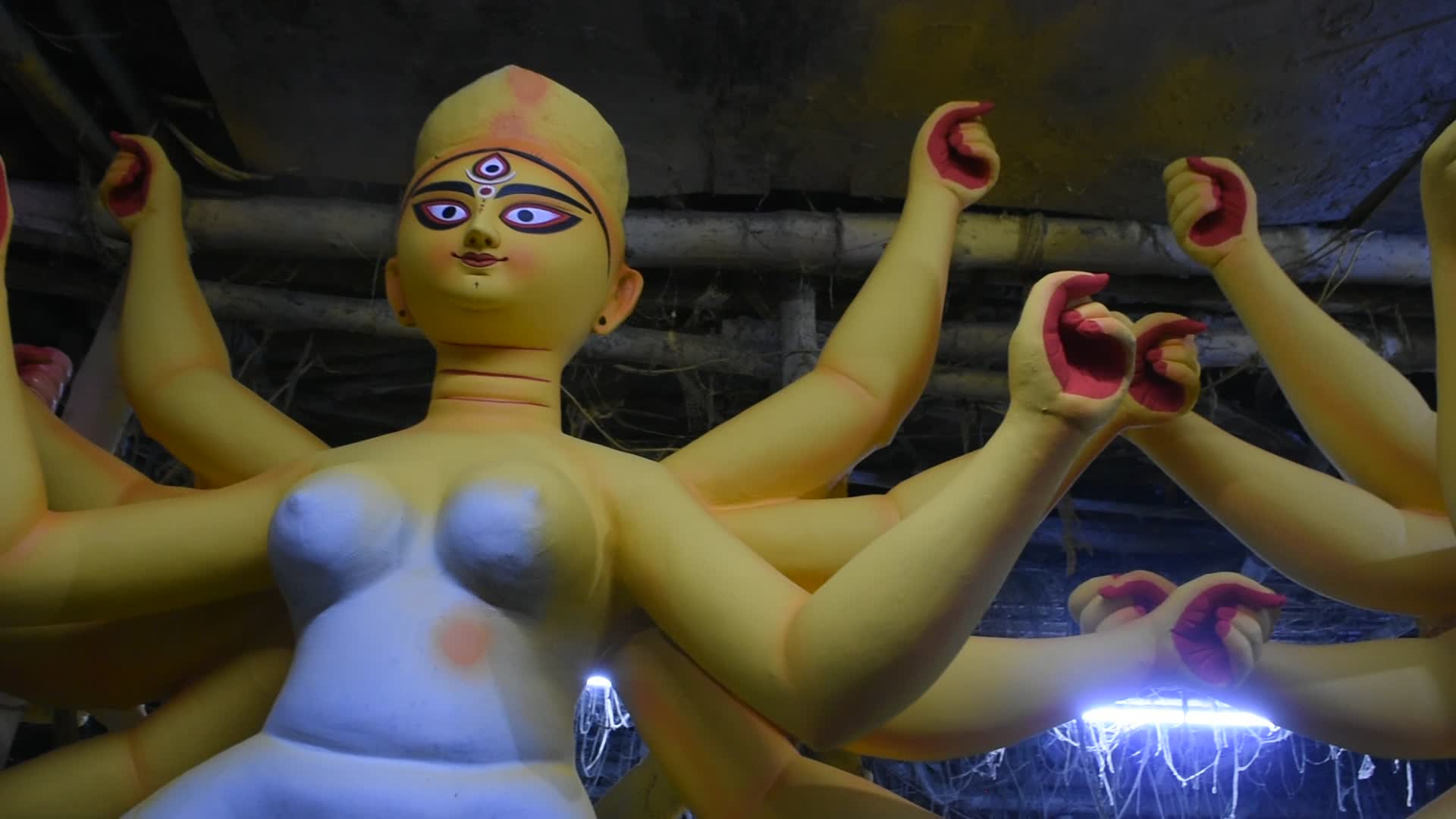 Durga puja preparation in Kolkata.