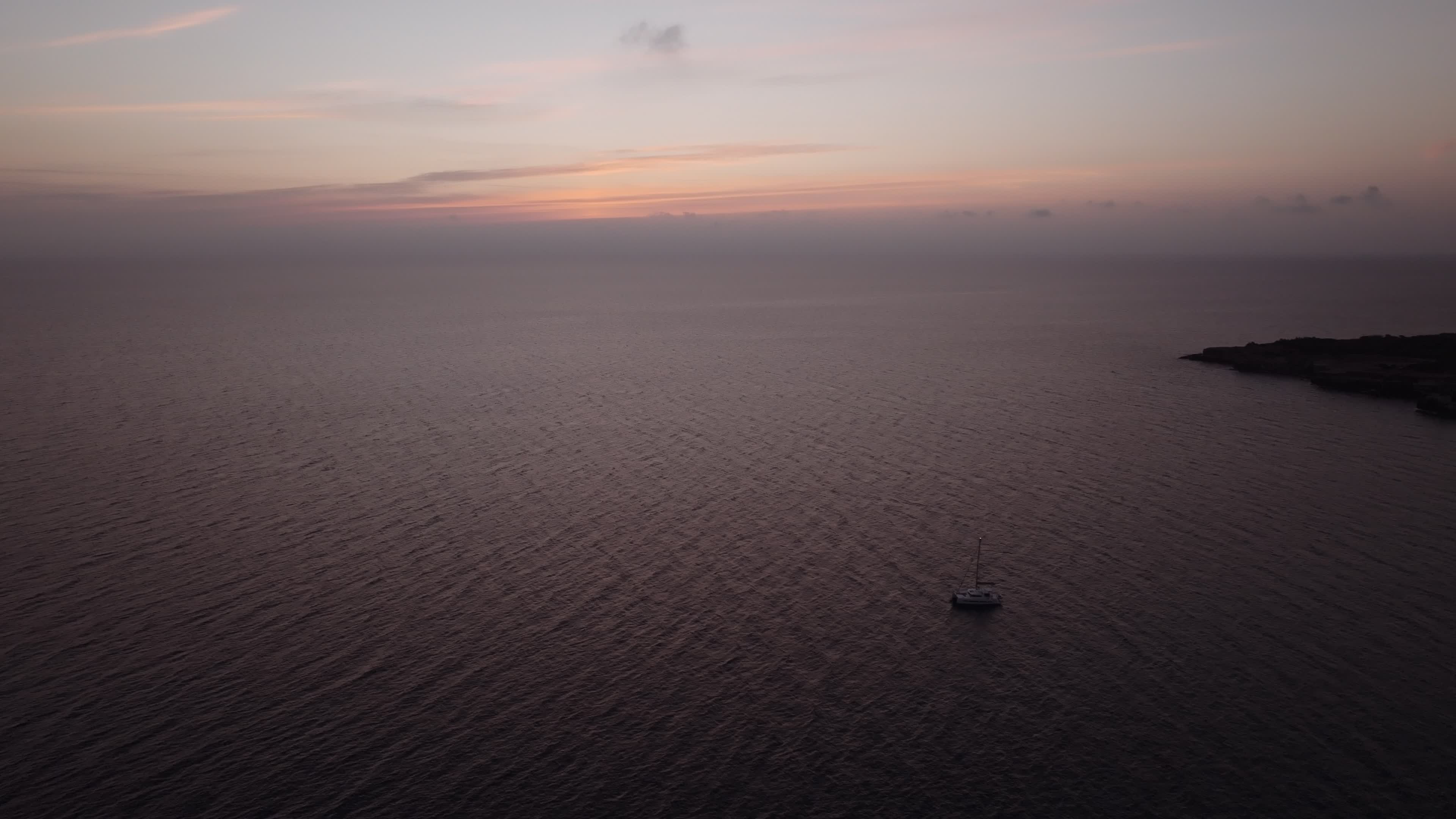 Drone View Of Sunrise In Torre Dell'Orso, Salento