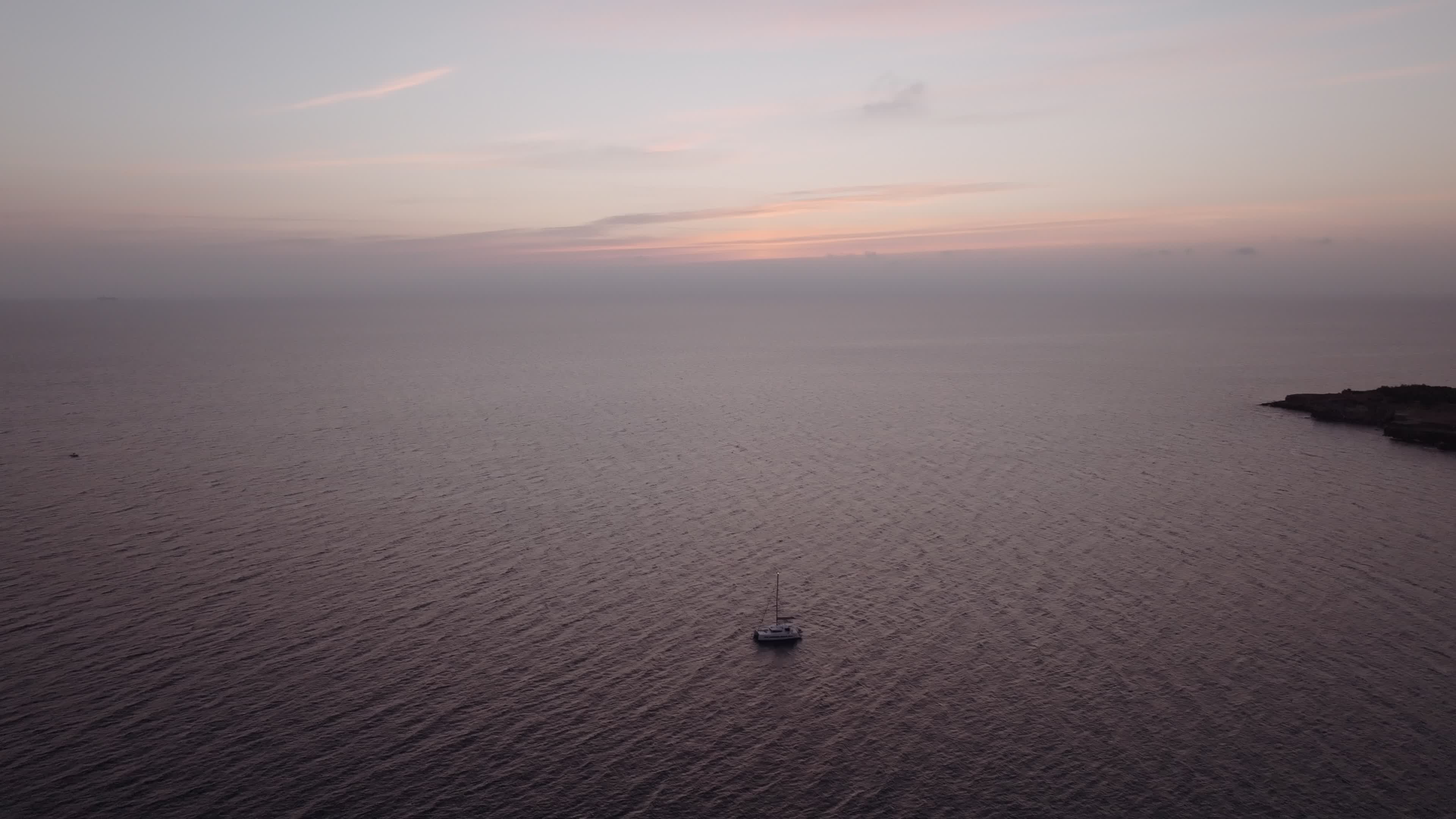 Drone View Of Sunrise In Torre Dell'Orso, Salento
