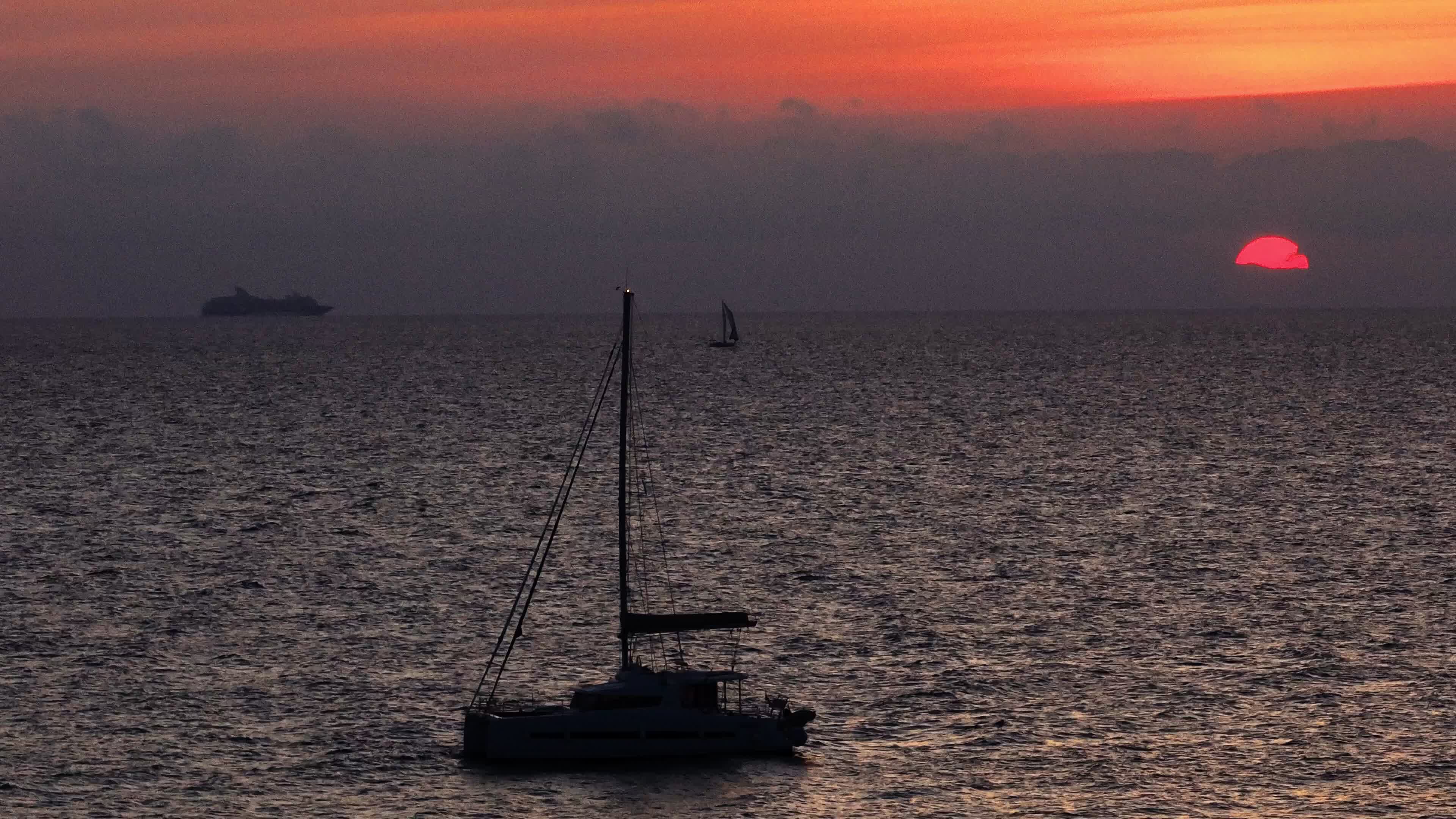 Drone View Of Sunrise In Torre Dell'Orso, Salento