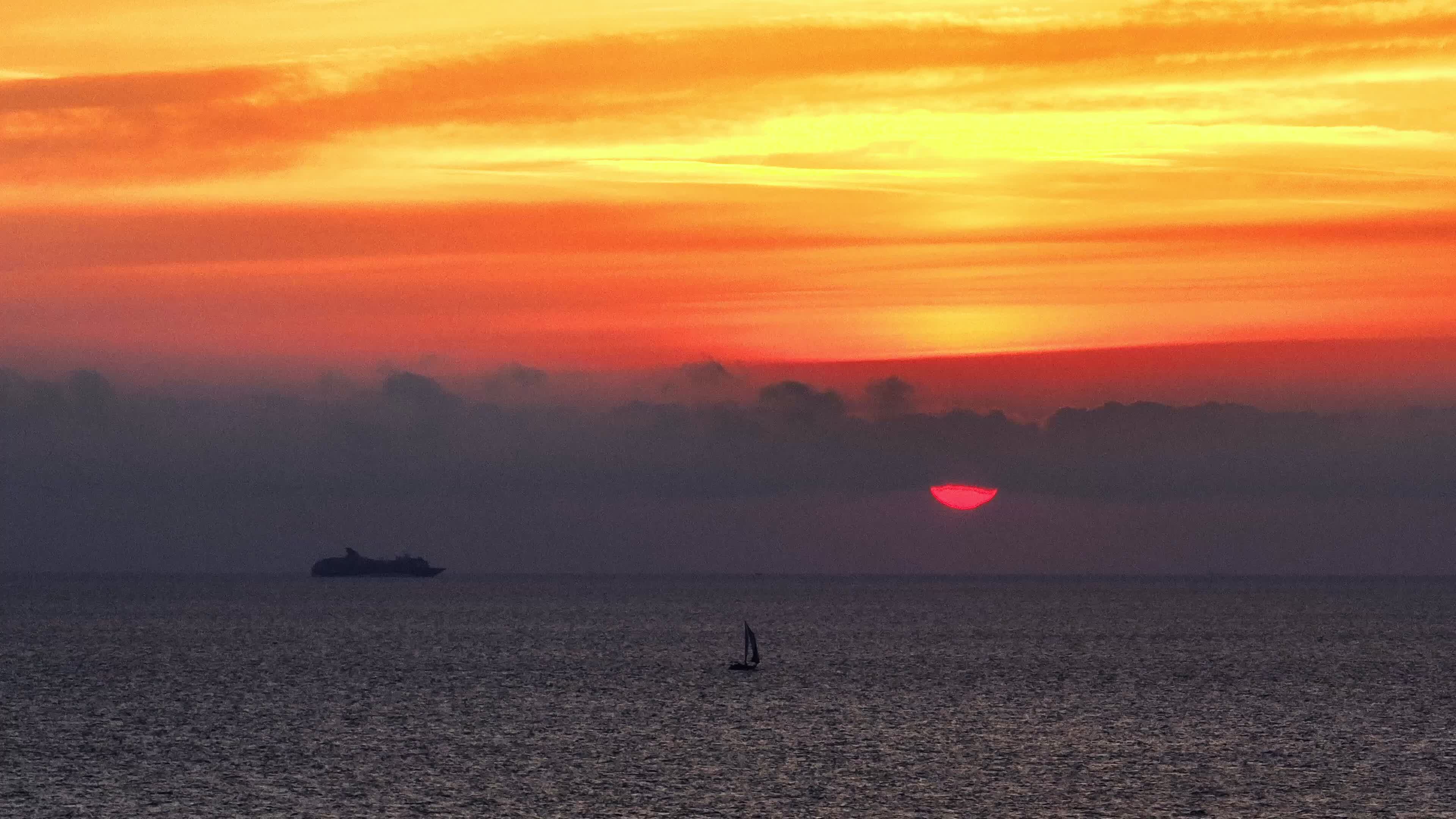 Drone View Of Sunrise In Torre Dell'Orso, Salento