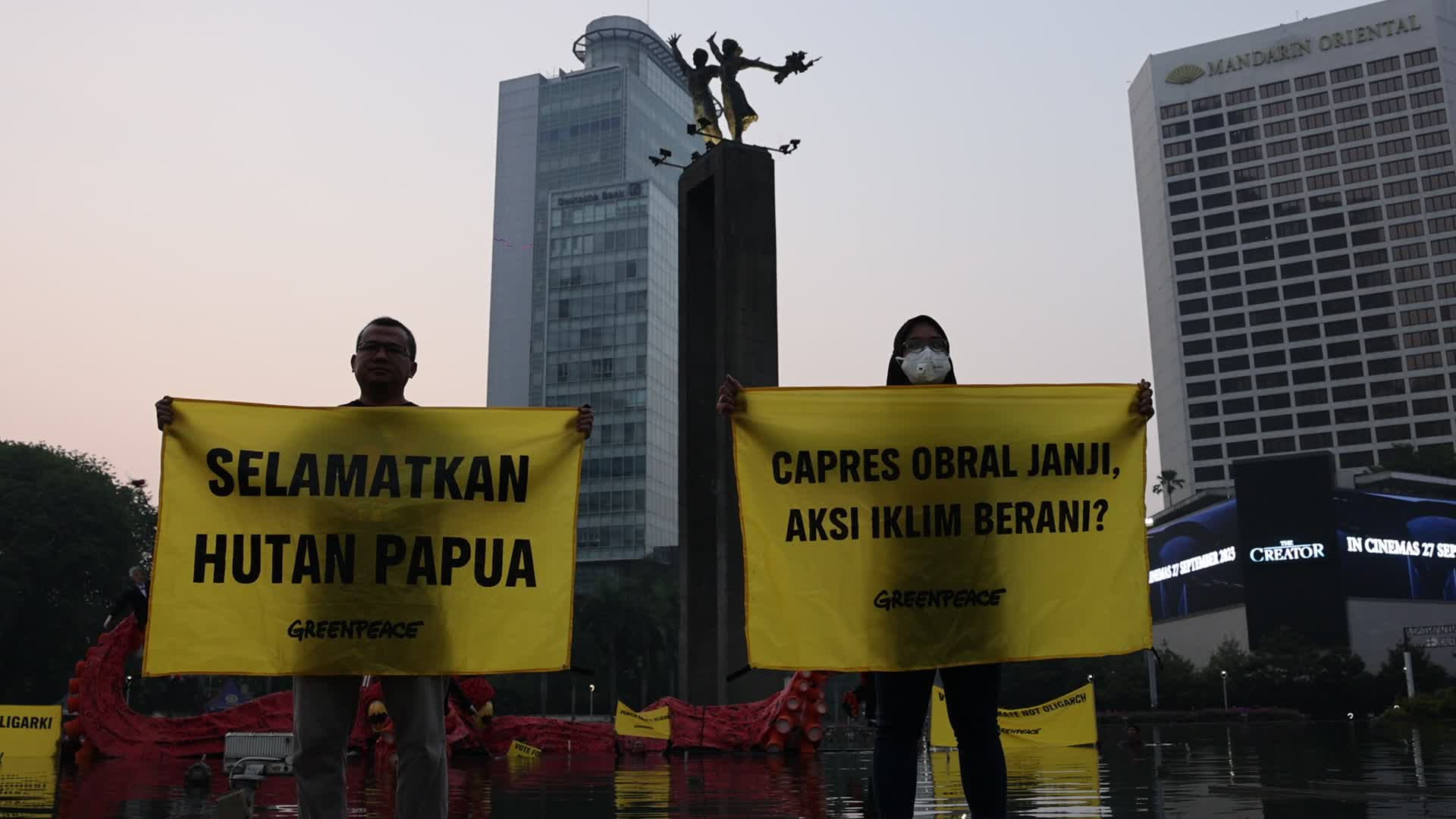 Greenpeace Staged Protest Ahead Of The Registration Of Indonesia Presidential Elections Candidates