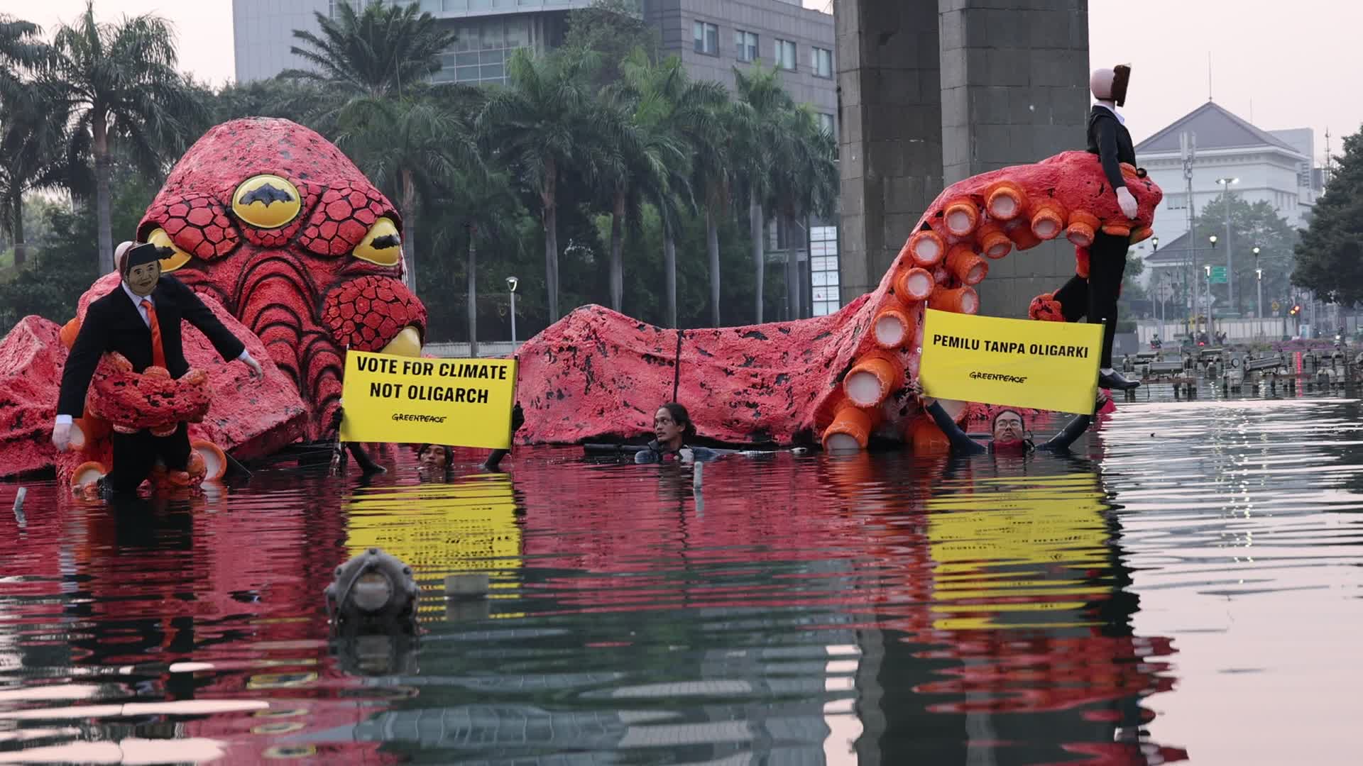 Greenpeace Staged Protest Ahead Of The Registration Of Indonesia Presidential Elections Candidates