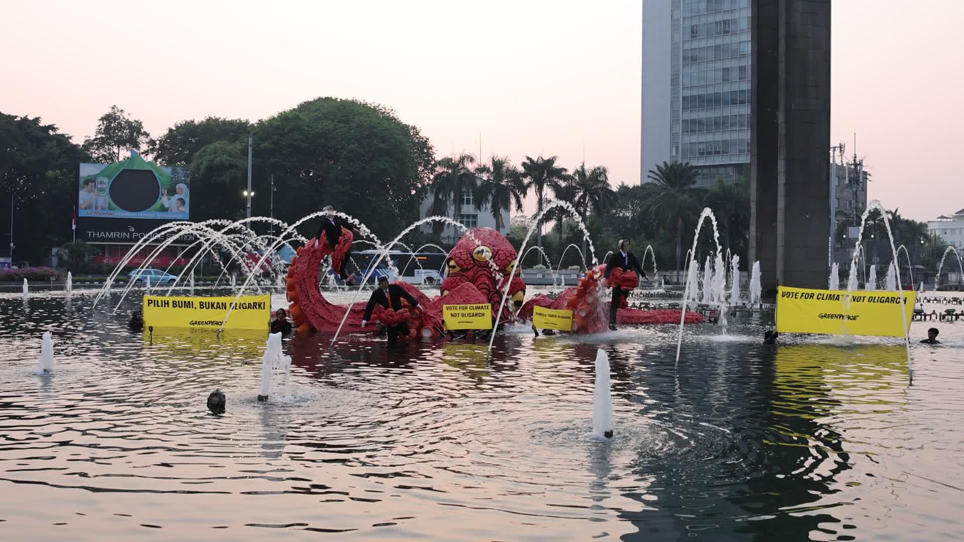 Greenpeace Staged Protest Ahead Of The Registration Of Indonesia Presidential Elections Candidates