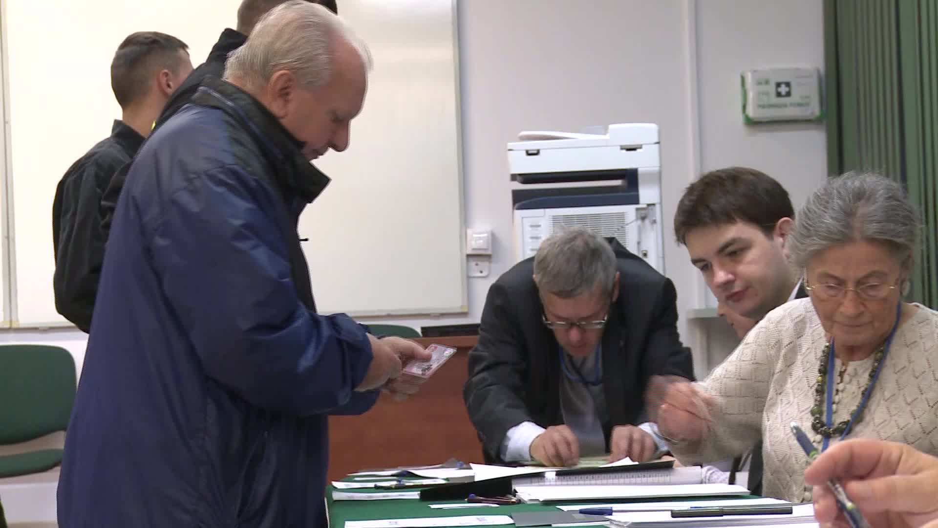 Poles voting in a parliamentary election 2019