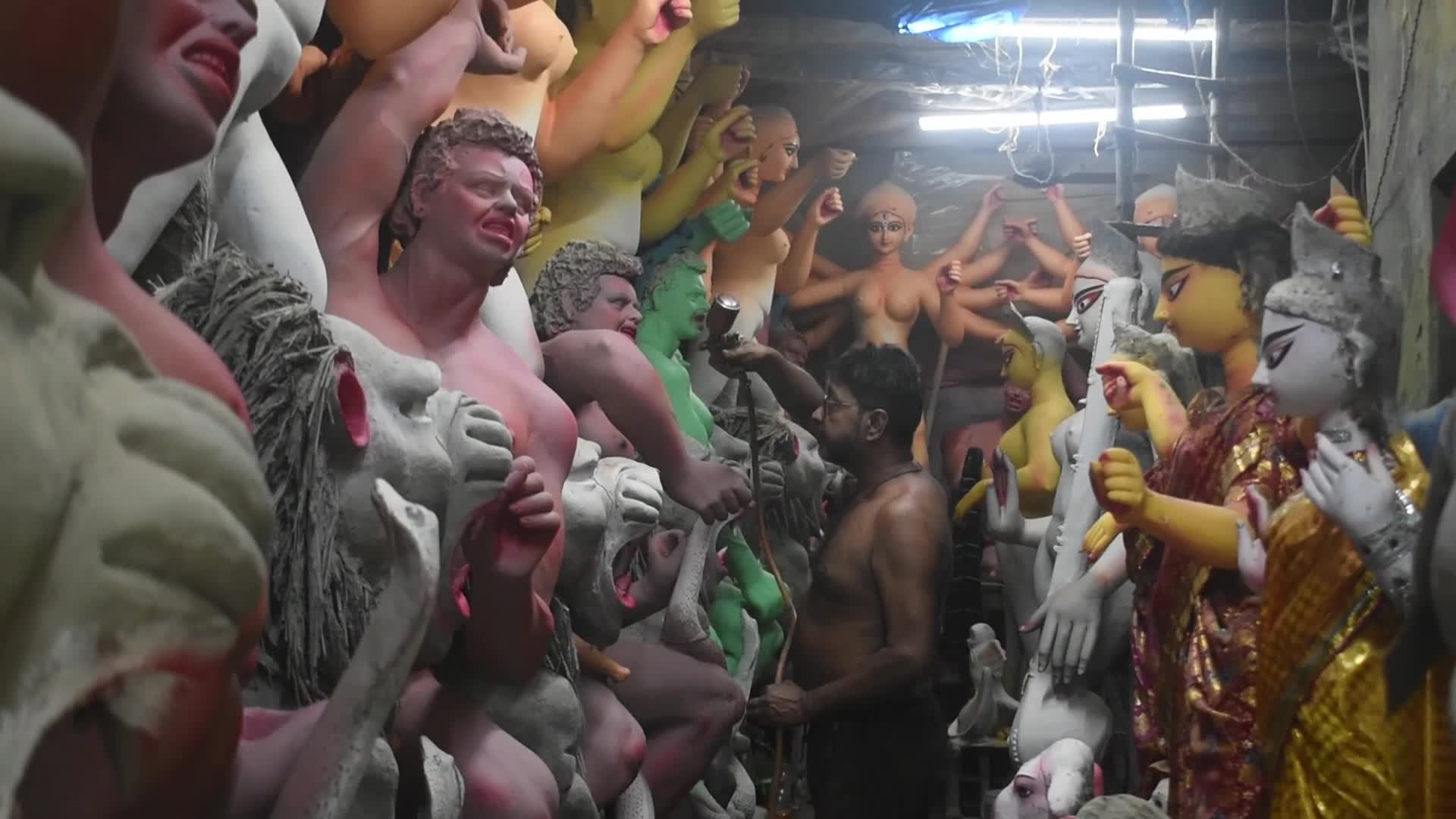 Durga Puja preparations in Kolkata, India