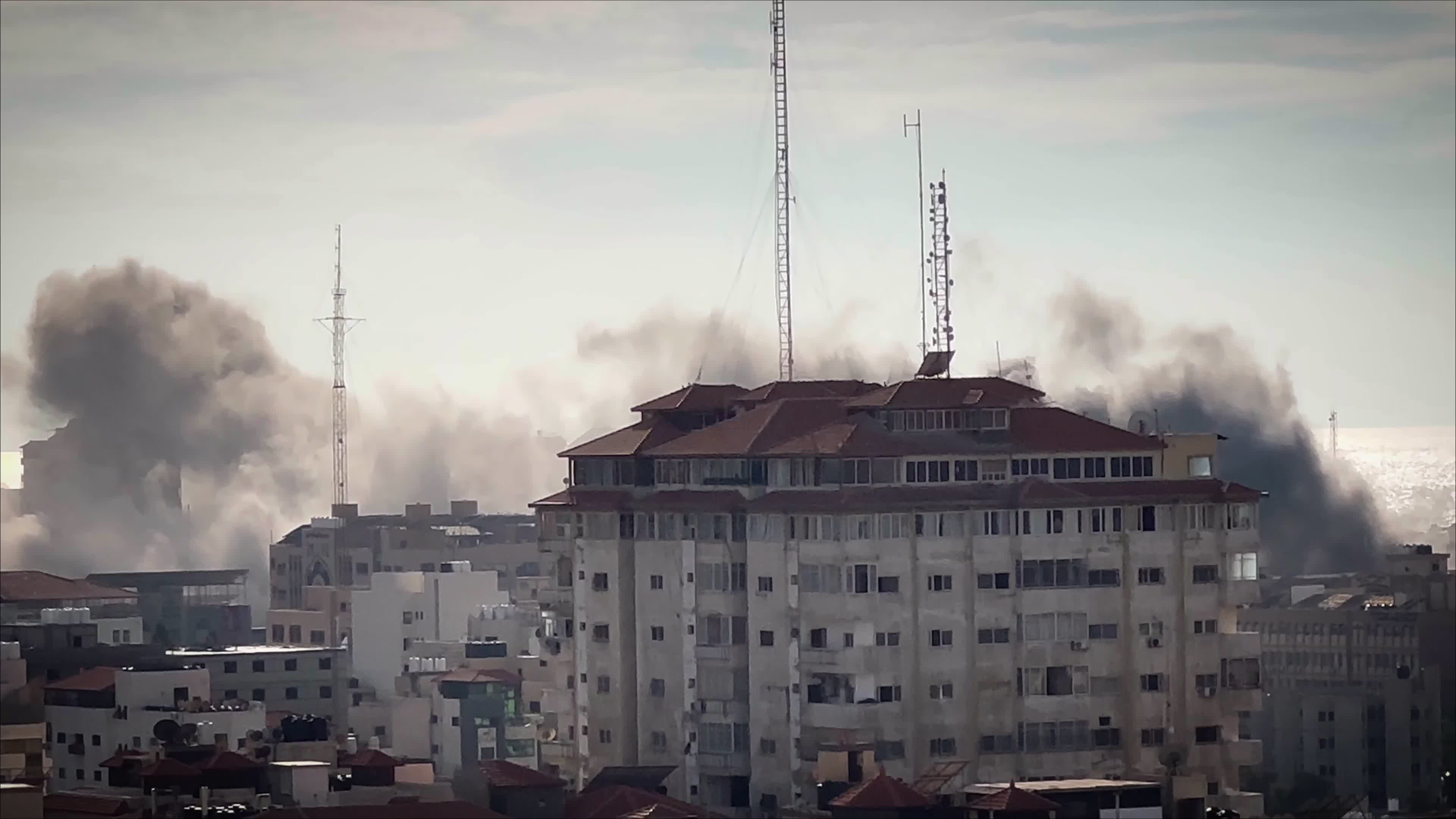 Israeli Airstrike In Gaza After Hamas Attacks