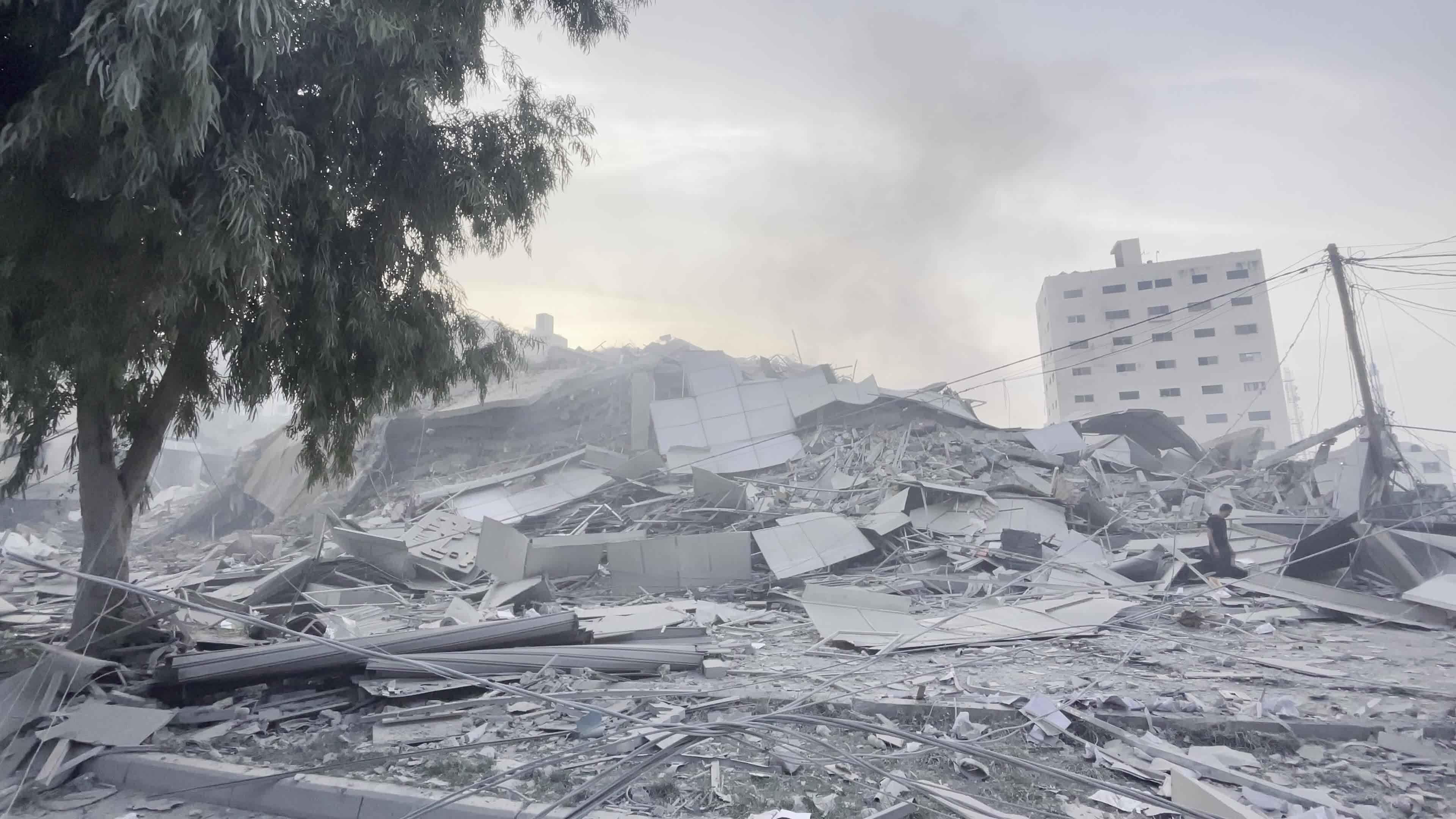 Israeli Airstrike Hit Watan Tower In Gaza Strip