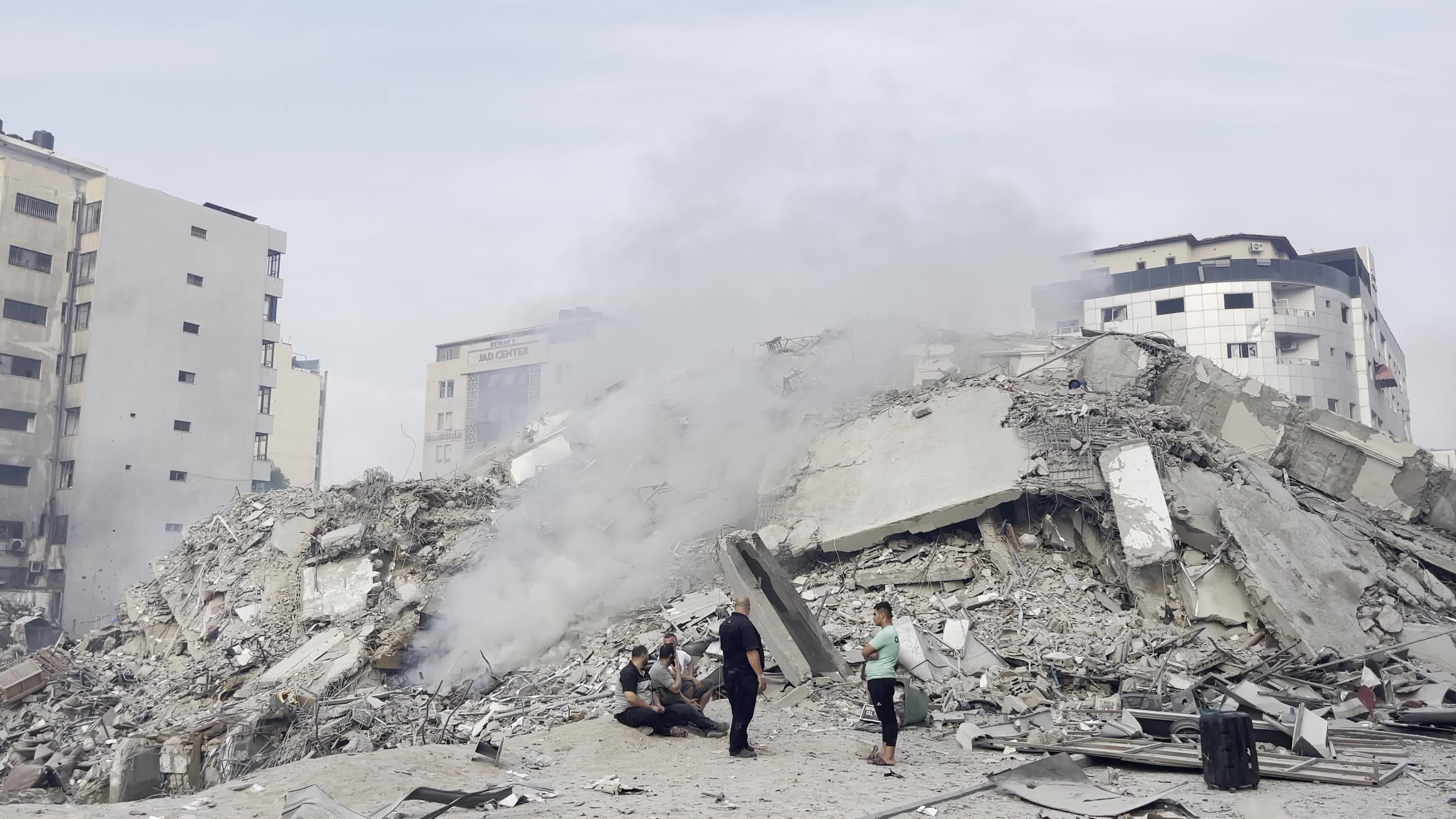 Israeli Airstrike Hit Watan Tower In Gaza Strip