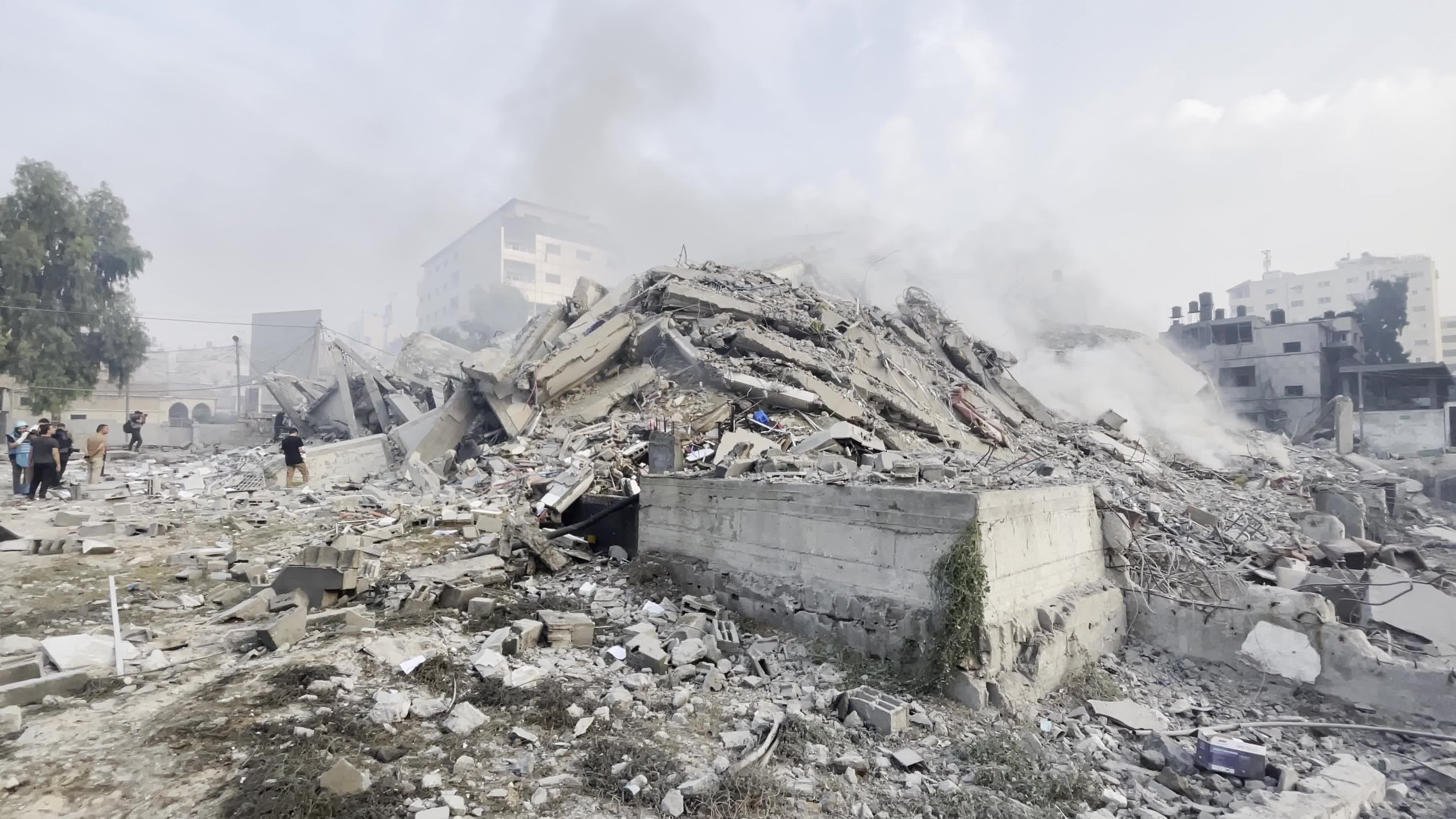 Israeli Airstrike Hit Watan Tower In Gaza Strip