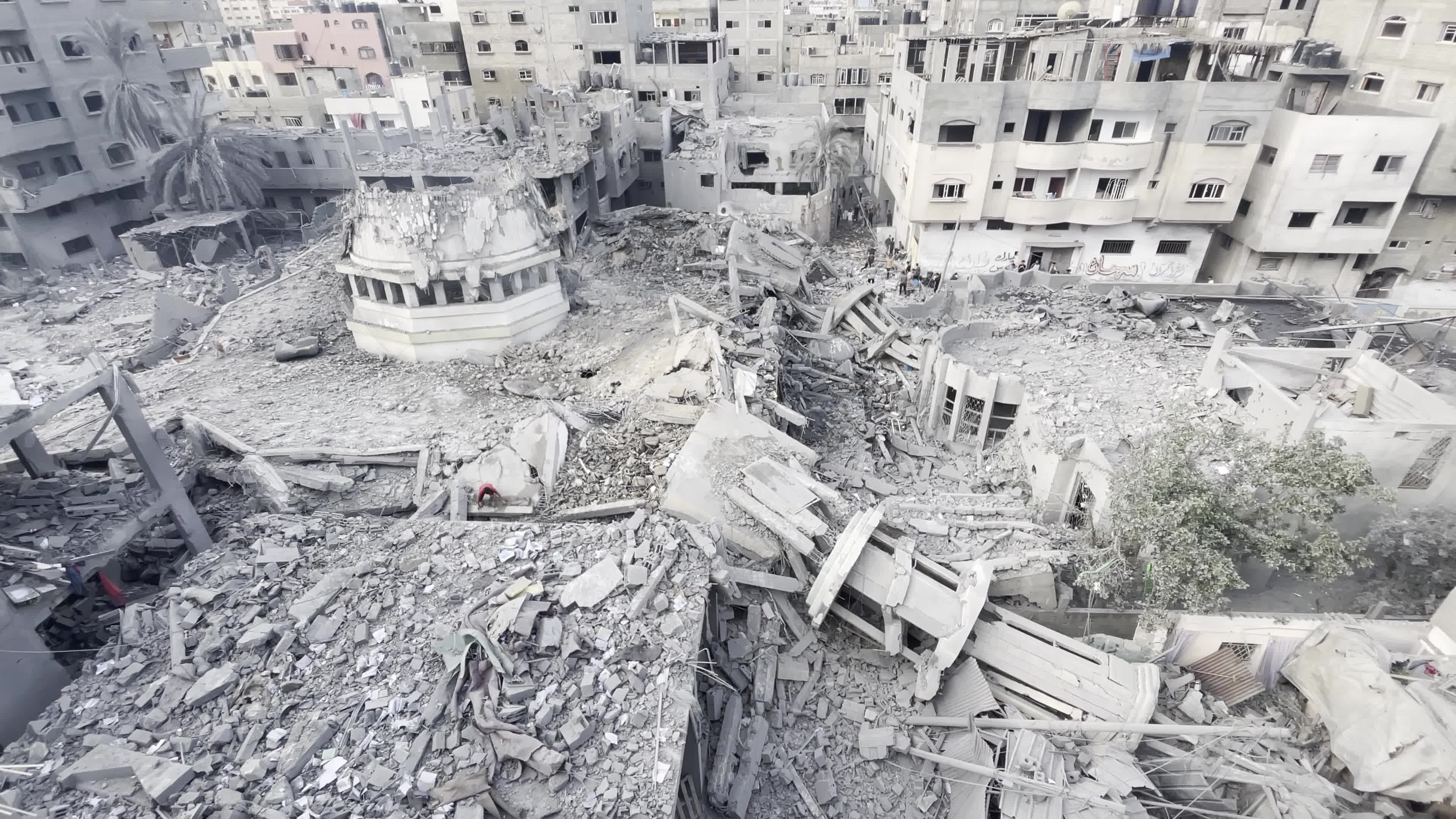 Mosque Destroyed In Israeli Strikes on Gaza