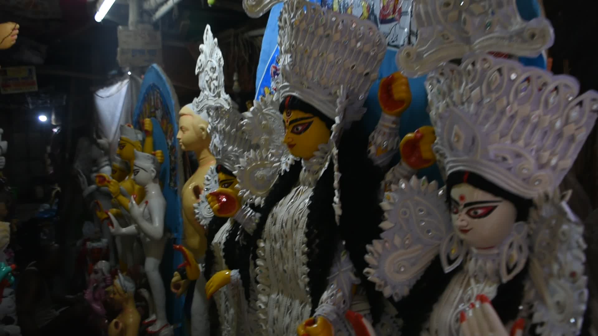 Preparation for Durga puja festival in Kolkata.