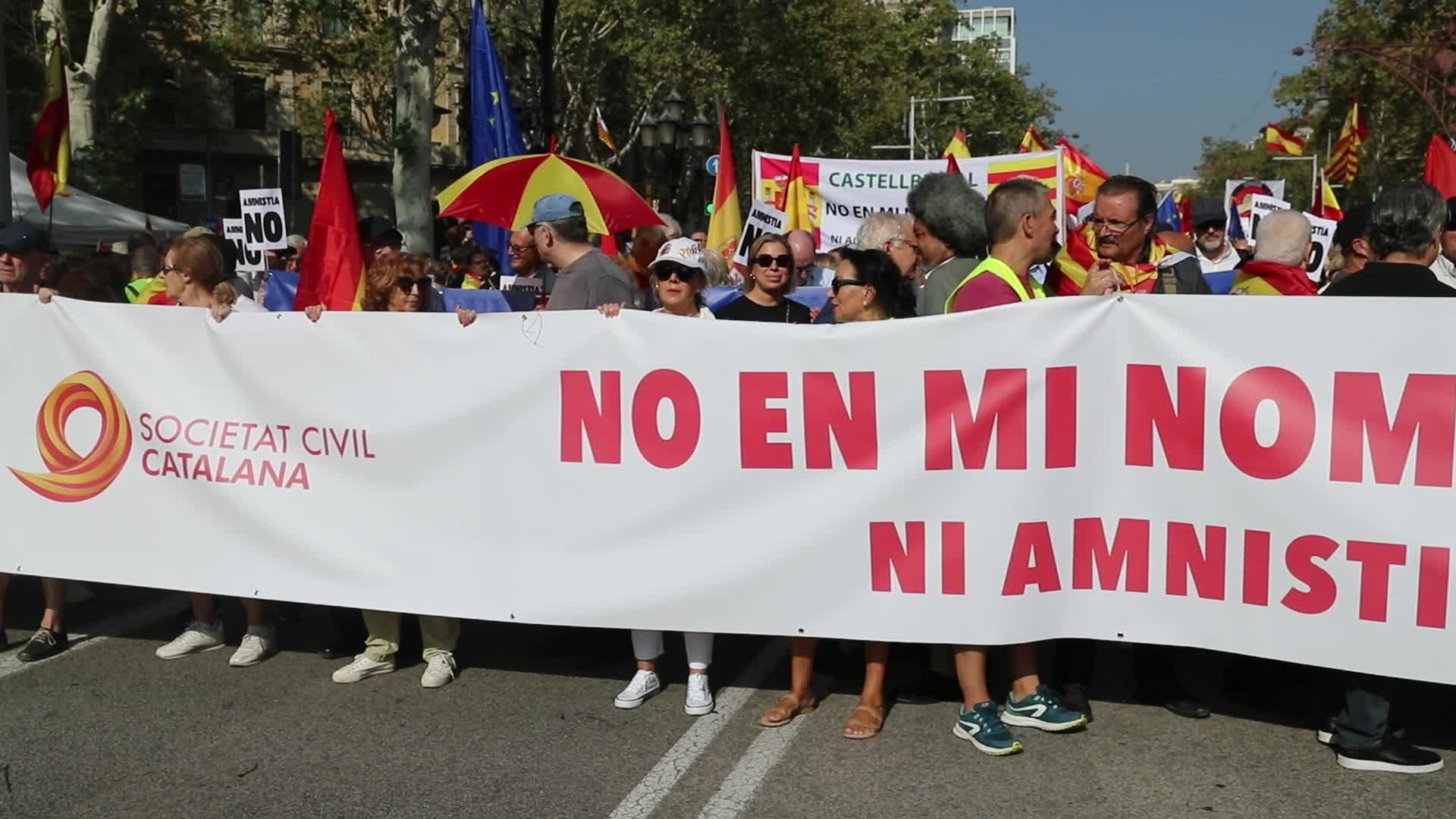 Demonstration against the amnesty and the right to self-determination in Barcelona