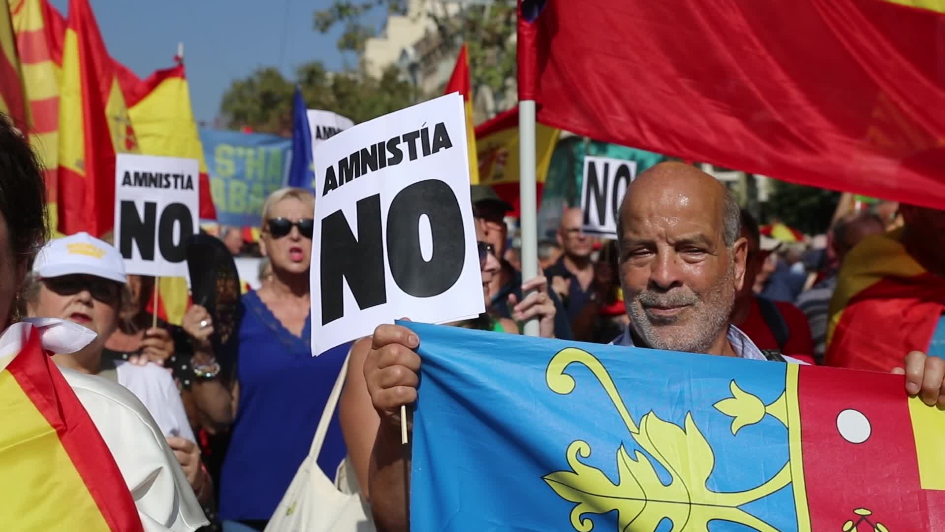 Demonstration against the amnesty and the right to self-determination in Barcelona
