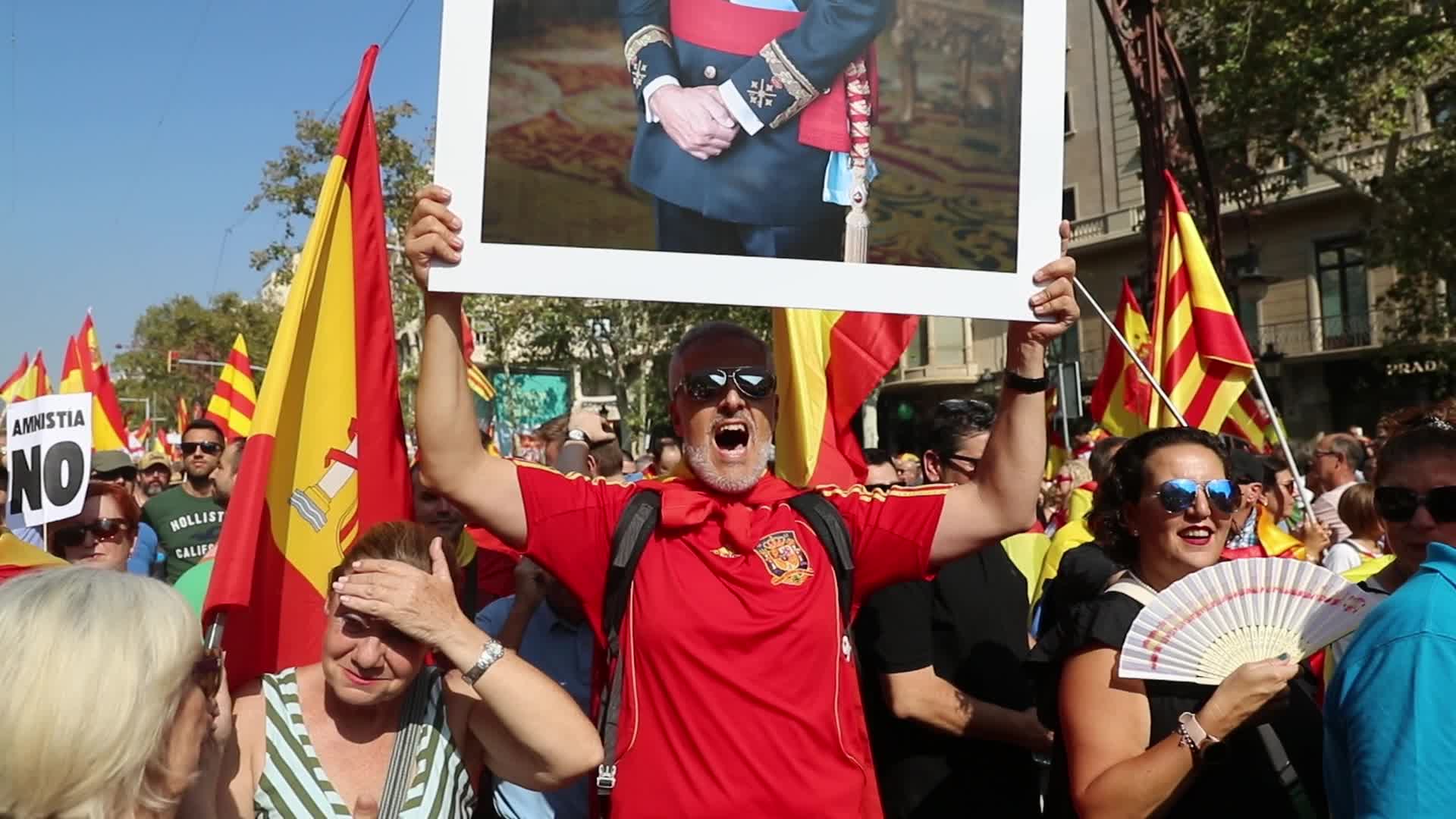Demonstration against the amnesty and the right to self-determination in Barcelona