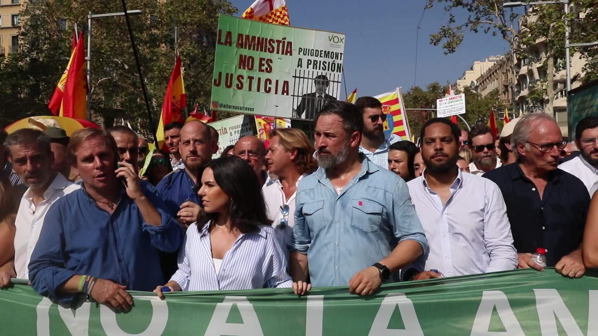 Demonstration against the amnesty and the right to self-determination in Barcelona