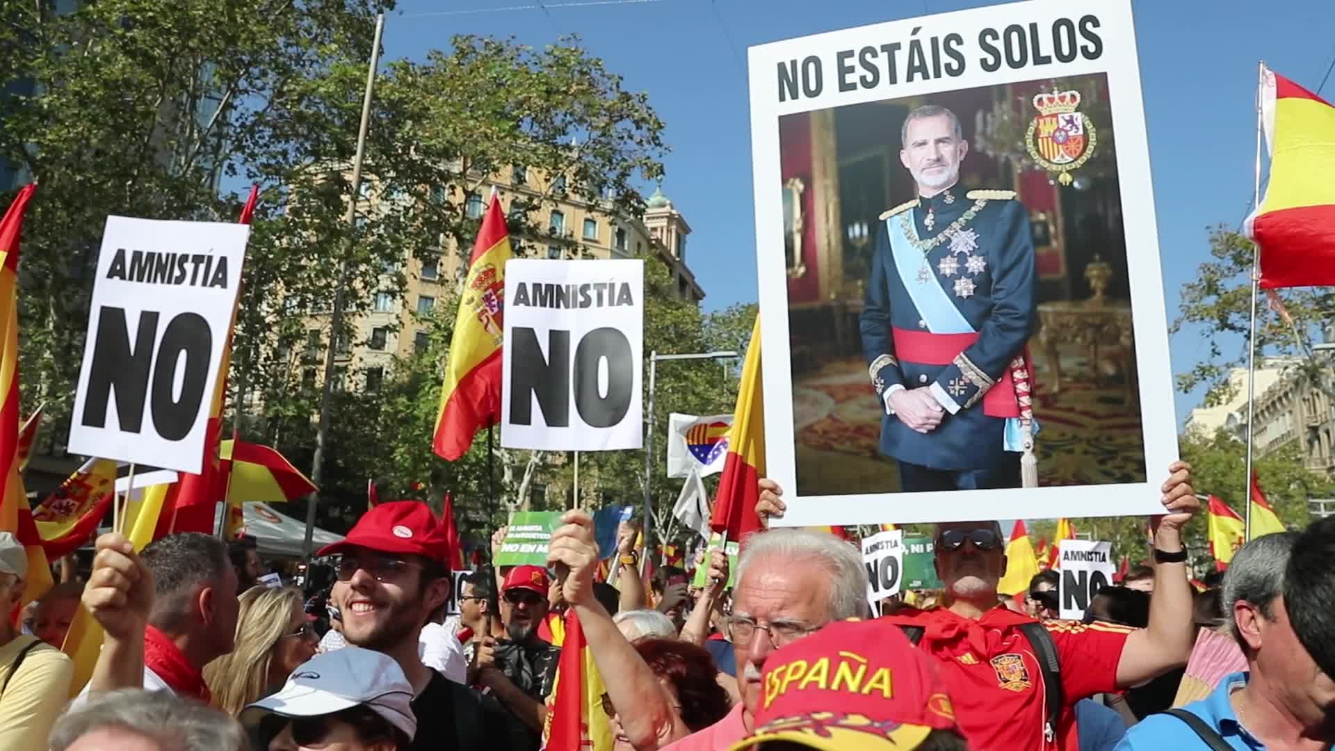 Demonstration against the amnesty and the right to self-determination in Barcelona
