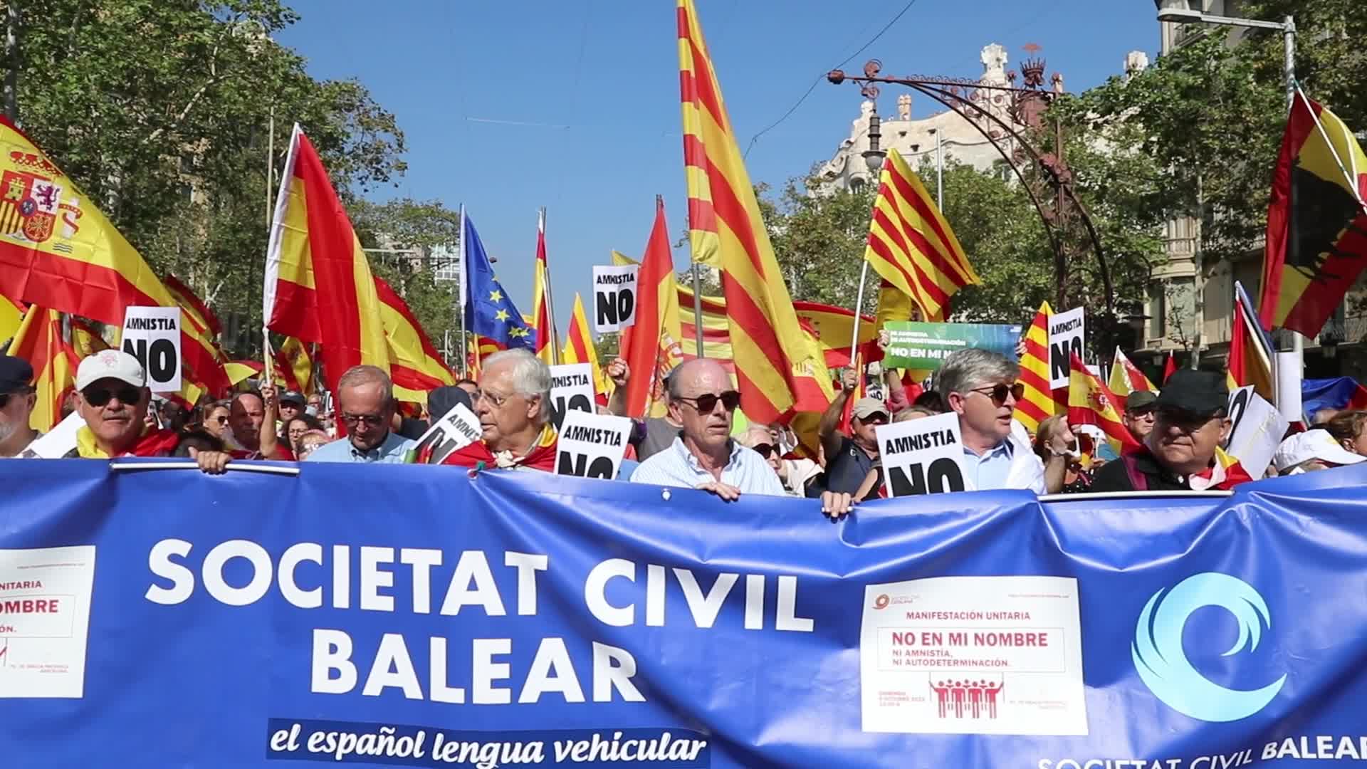 Demonstration against the amnesty and the right to self-determination in Barcelona