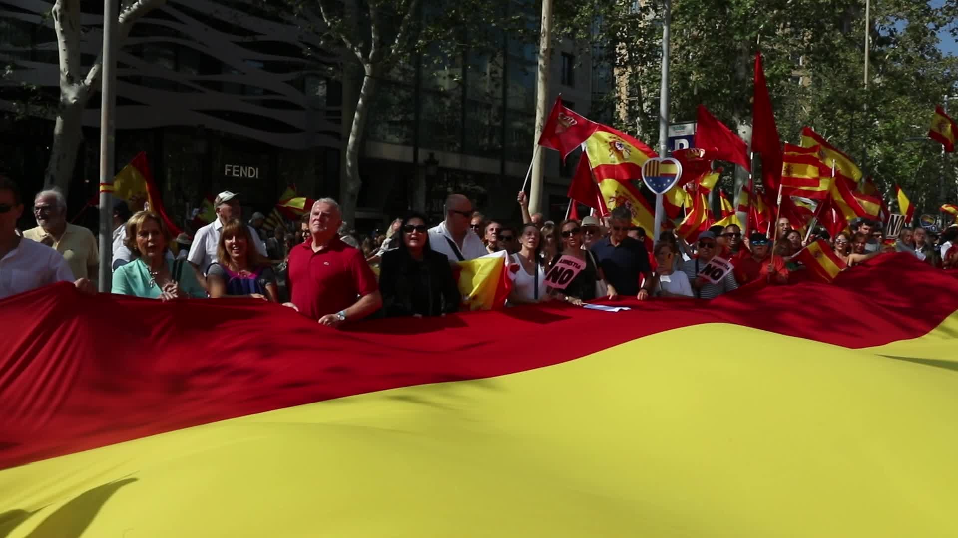 Demonstration against the amnesty and the right to self-determination in Barcelona